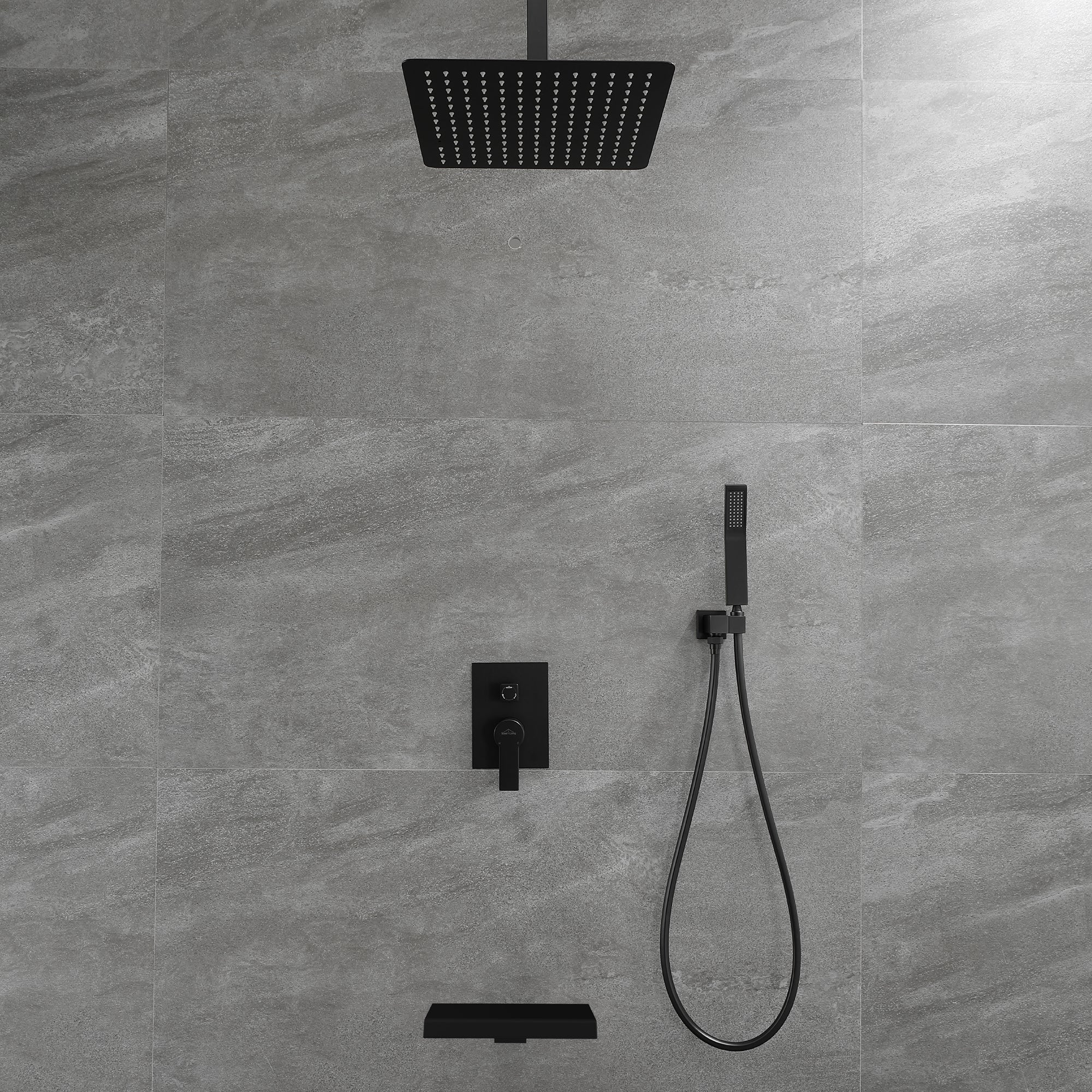 Boyel Living 12-Inch Ceiling Mount Shower Head System Dual Shower Heads with Tub Spout-Boyel Living