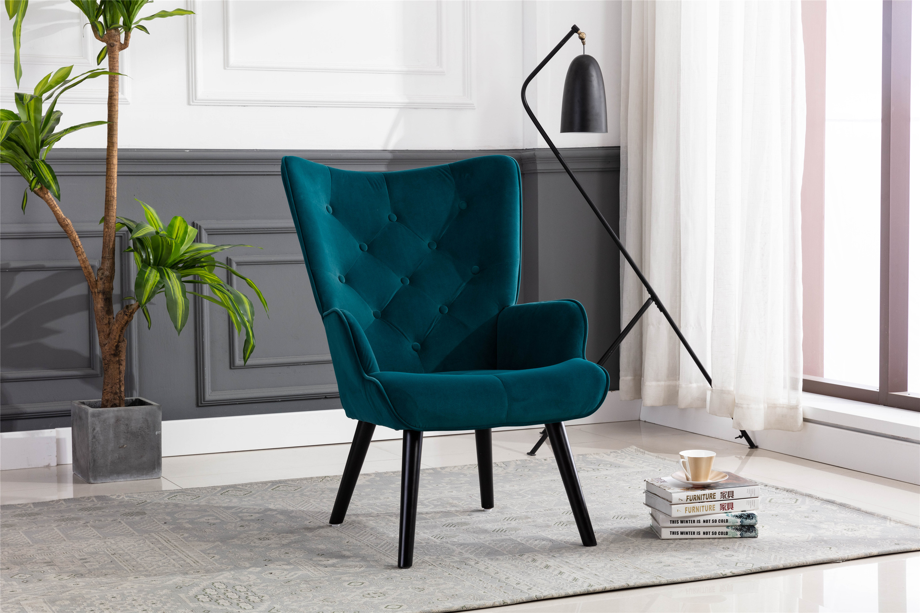 COOLMORE  Accent chair  Living Room/Bed Room, Modern Leisure  Chair  Teal-Boyel Living