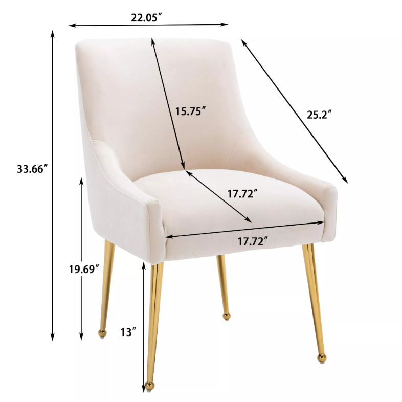 Velvet Dining Chairs Dimensions