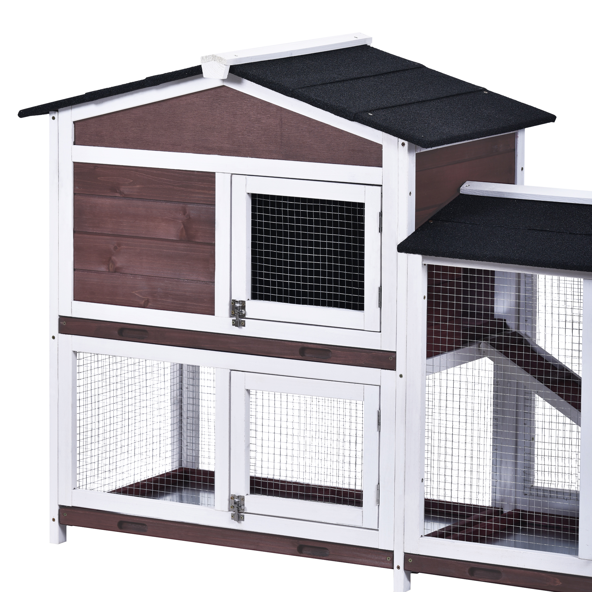 Upgraded Pet Rabbit Hutch Wooden House Chicken Coop for Small Animals, Auburn-Boyel Living