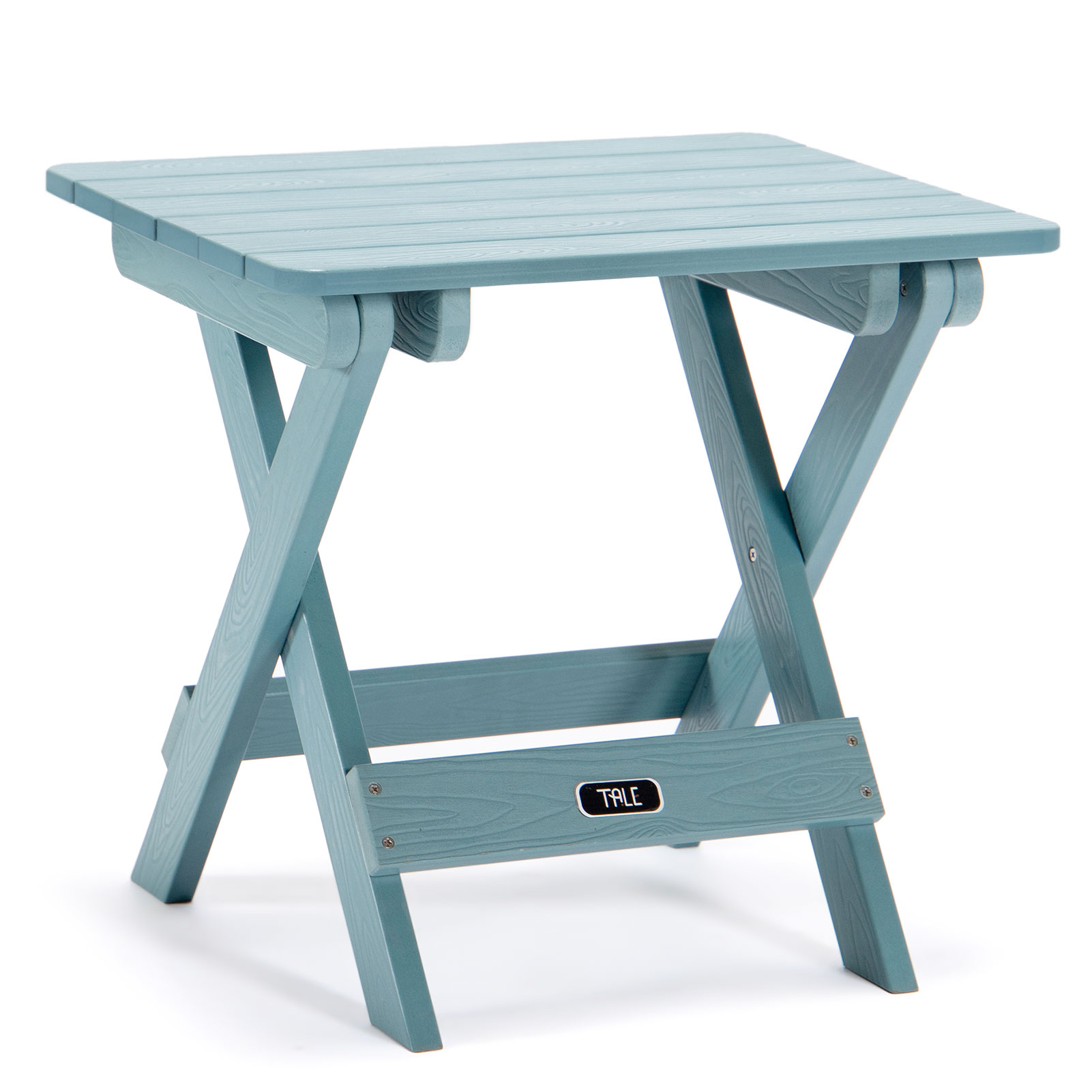 TALE Adirondack Portable Folding Side Table Square All-Weather and Fade-Resistant Plastic Wood Table Perfect for Outdoor Garden, Beach, Camping, Picnics Blue-Boyel Living