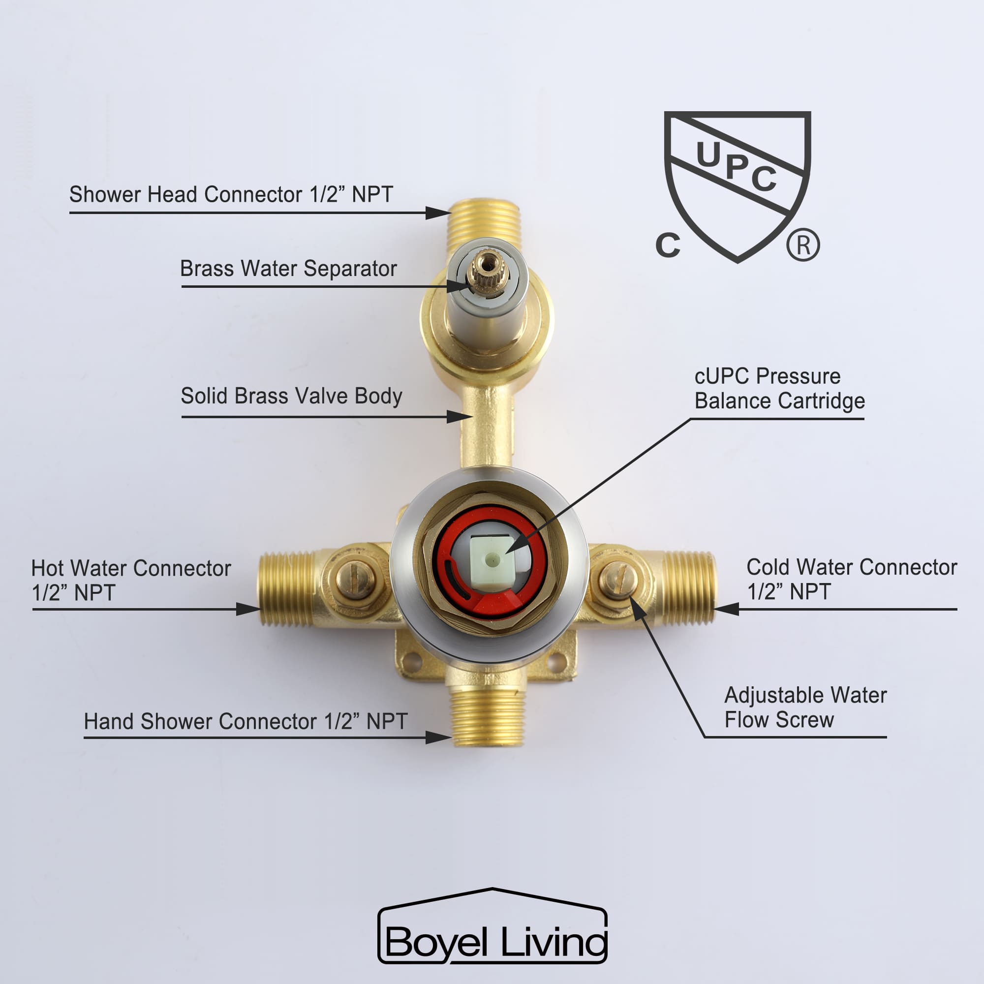 Boyel Living Wall Mount Rainfall Complete Shower System in Brushed Nickel, 10/12 in. -Boyel Living