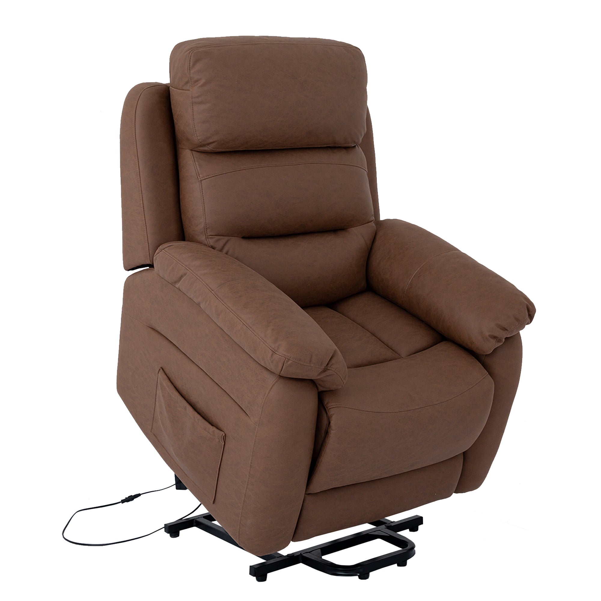 Power Lift Assist Standard Recliner with Storage and Overstuffed Pillows-Boyel Living