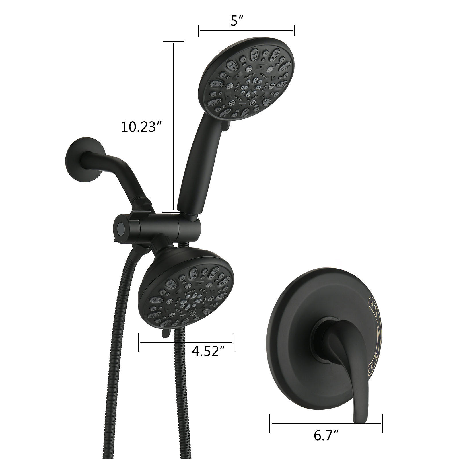 Shower Faucet System Size Details
