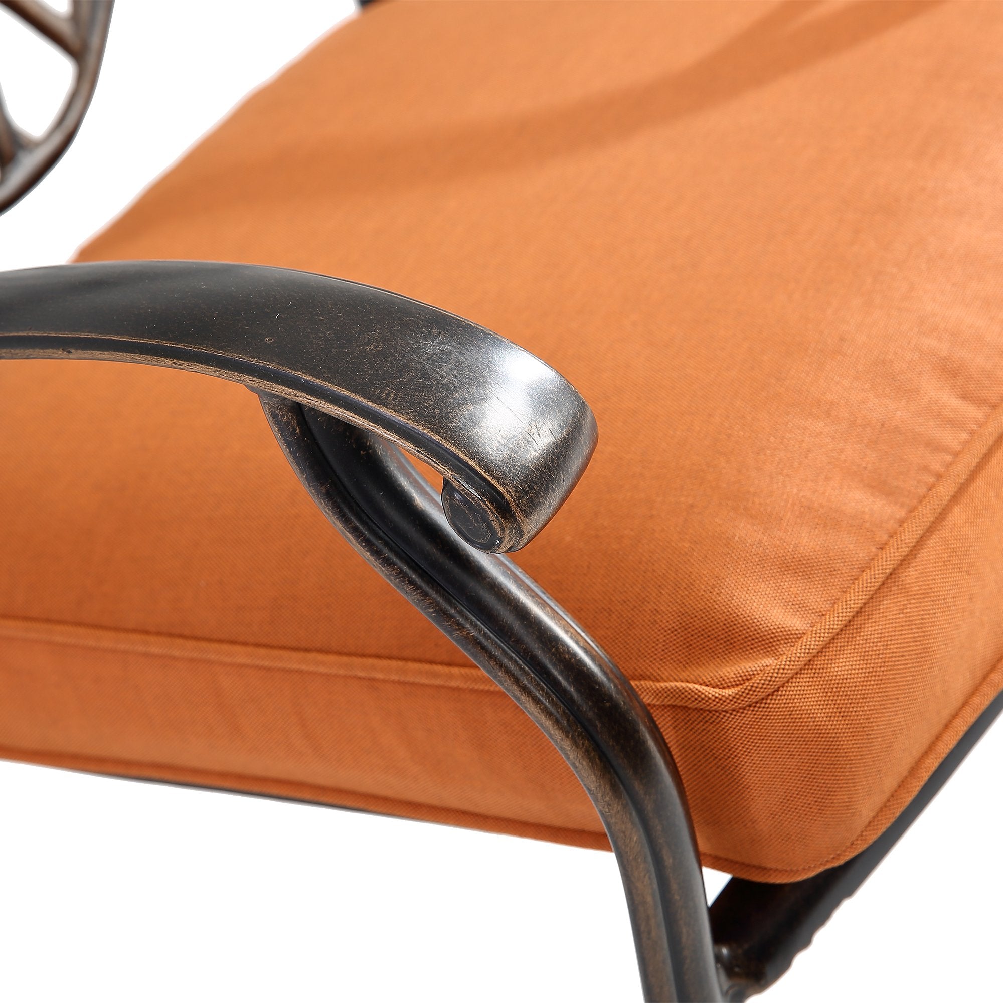 Set of 6  cast aluminum mesh-back dining chairs-Boyel Living