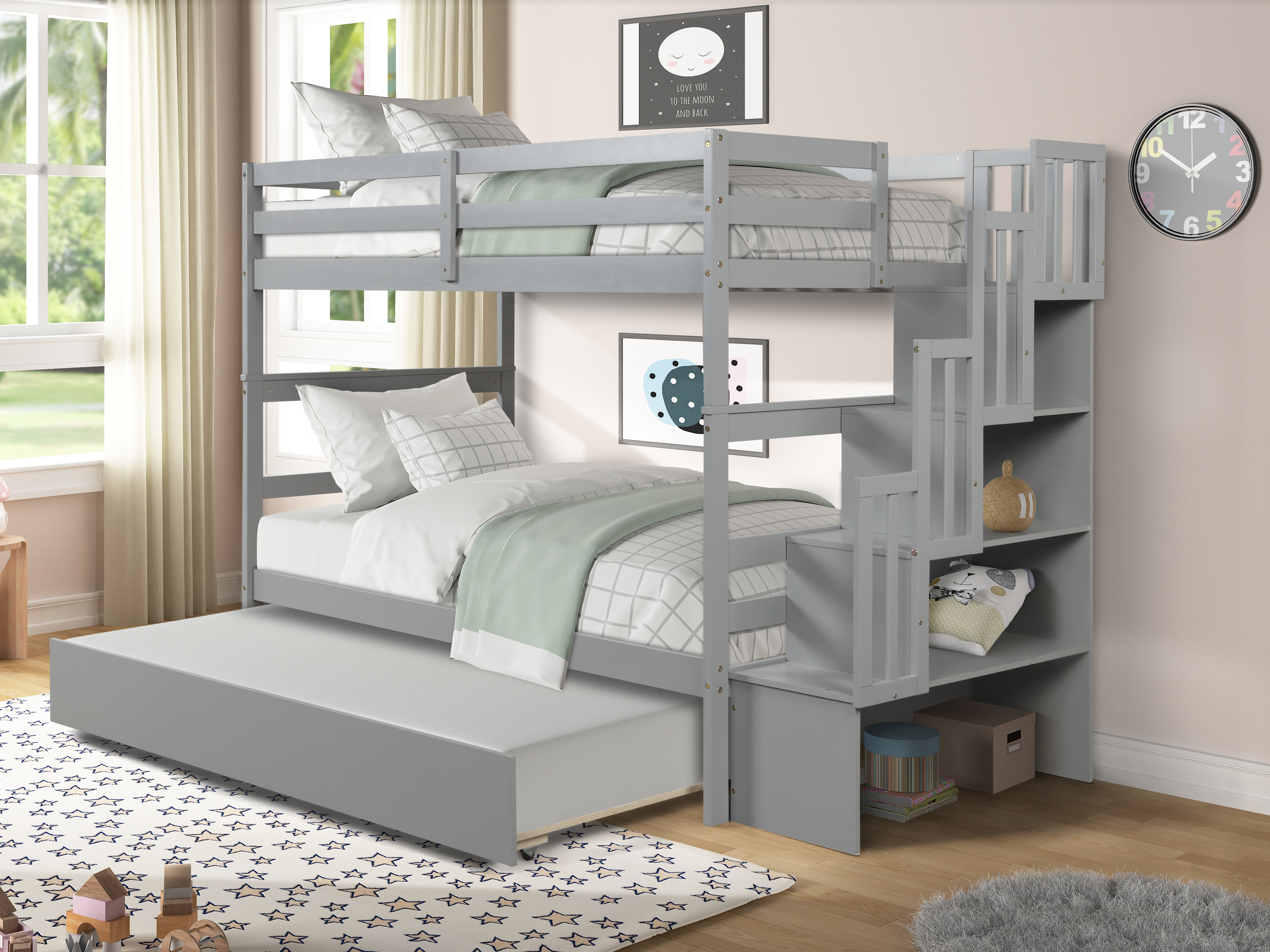 TWIN BUNKBED WITH TRUNDLE-Boyel Living