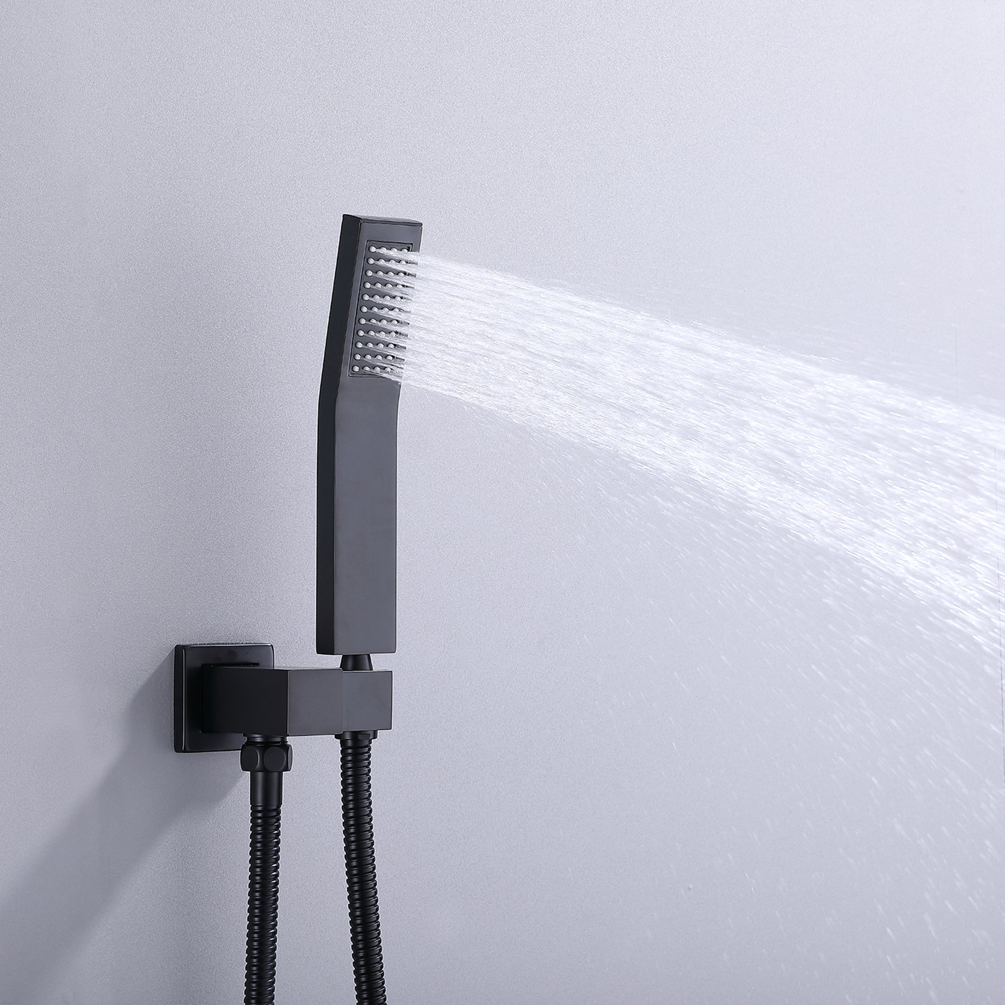 10 in. Complete Dual Shower Head System with Tub Spout and Rough-in Valve in Matte Black-Boyel Living