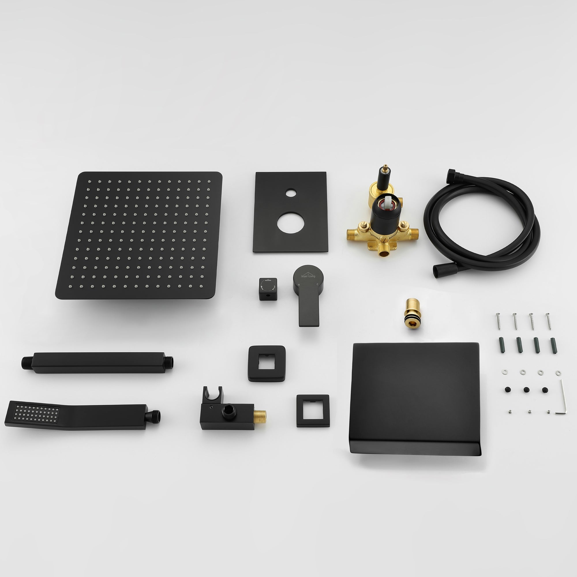 Boyel Living Ceiling Mount Single-Handle 1-Spray Tub and Shower Faucet with 10 in. Fixed shower head (Valve Included)-Boyel Living