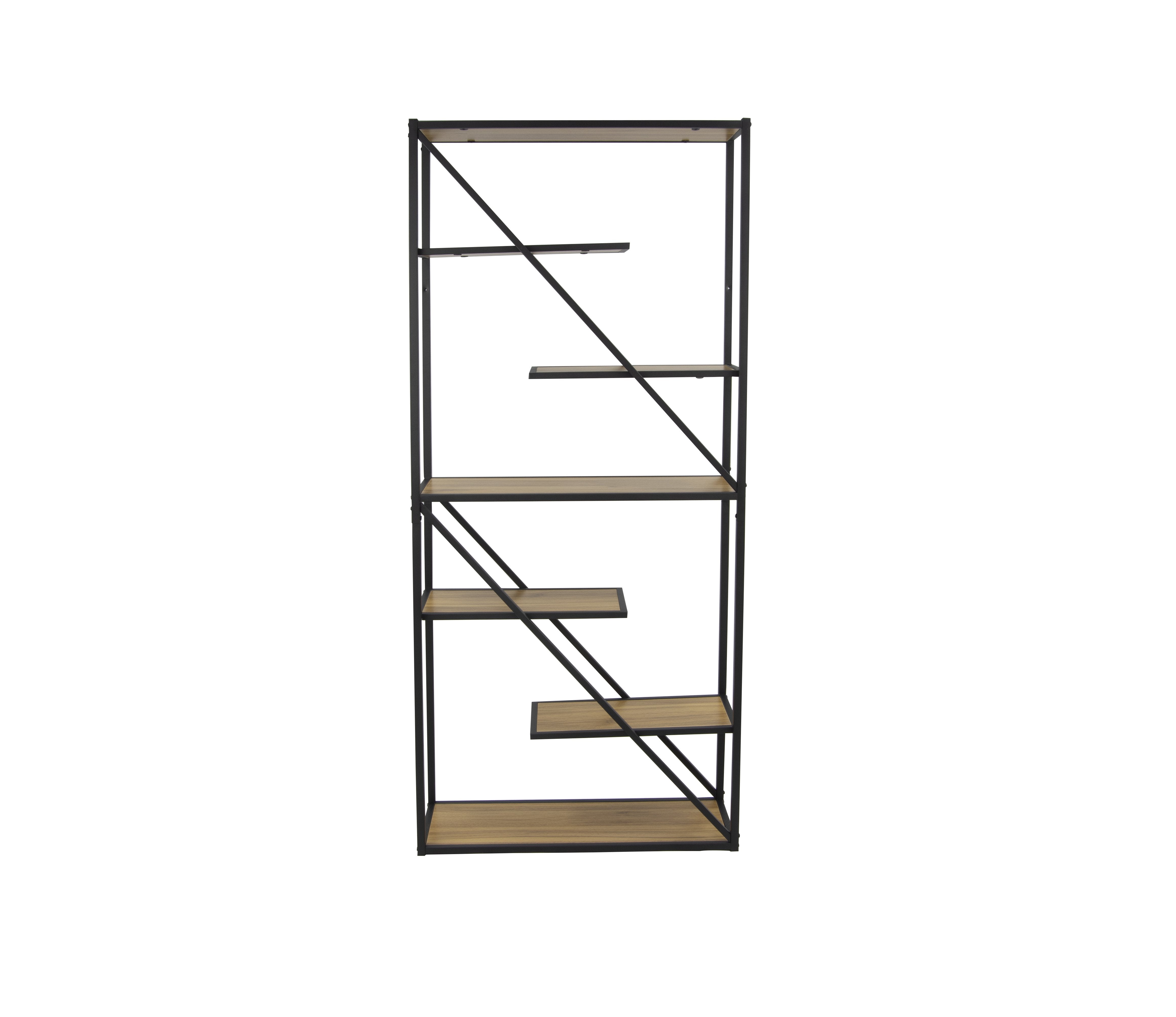 Light Brown Etagere Bookcase with Open Back-Boyel Living