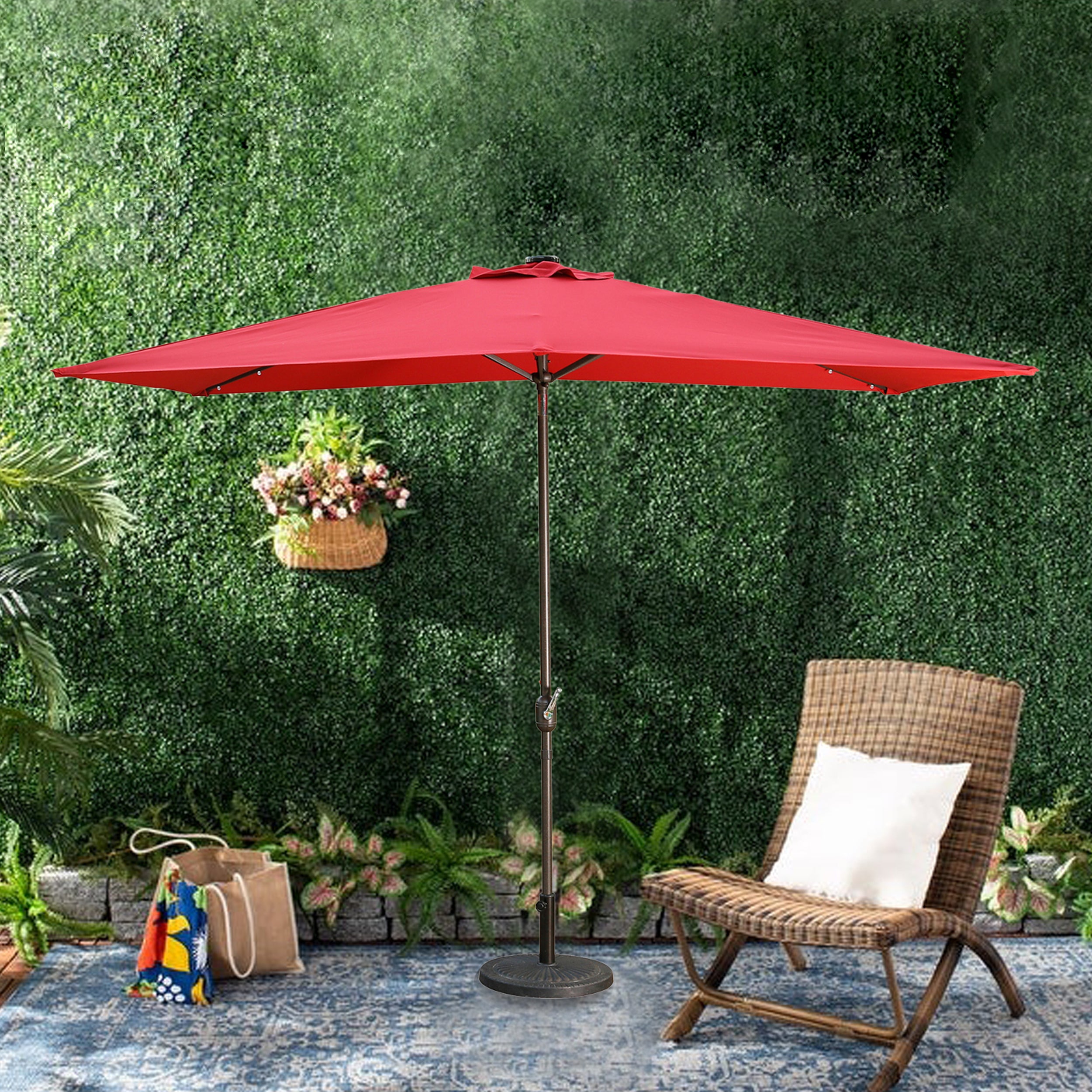10' x 6'5 Rectangular Lighted Market Umbrella-Boyel Living