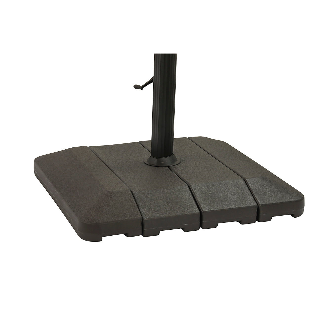 11Ft Solar Tube Light-Emitting Diode Patio Round Umbrella Outdoor Market Hanging Aluminum Umbrella with Crank and Base-Boyel Living