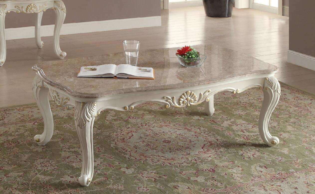 ACME Chantelle Coffee Table in Marble  Pearl White-Boyel Living