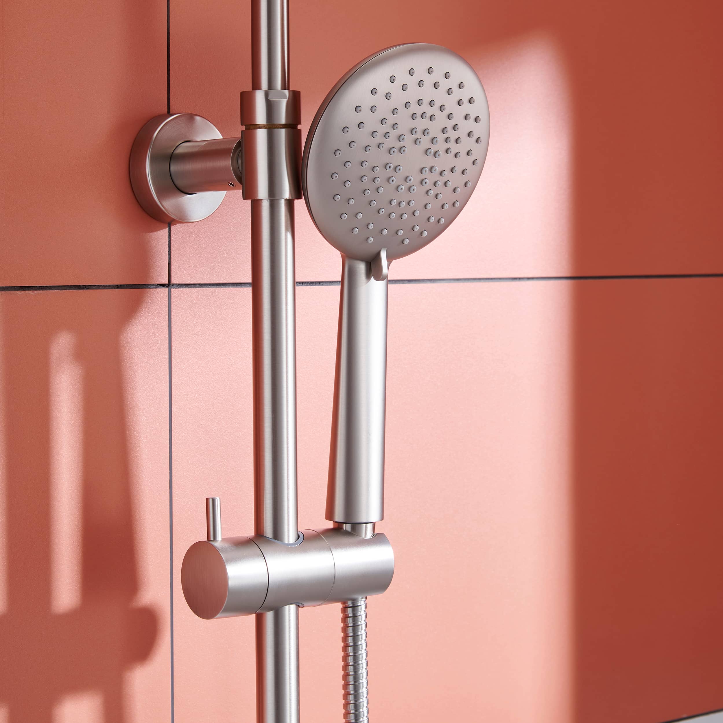 2 Function Wall Mount Round Thermostatic Rain Shower System in Brushed Nickel-Boyel Living