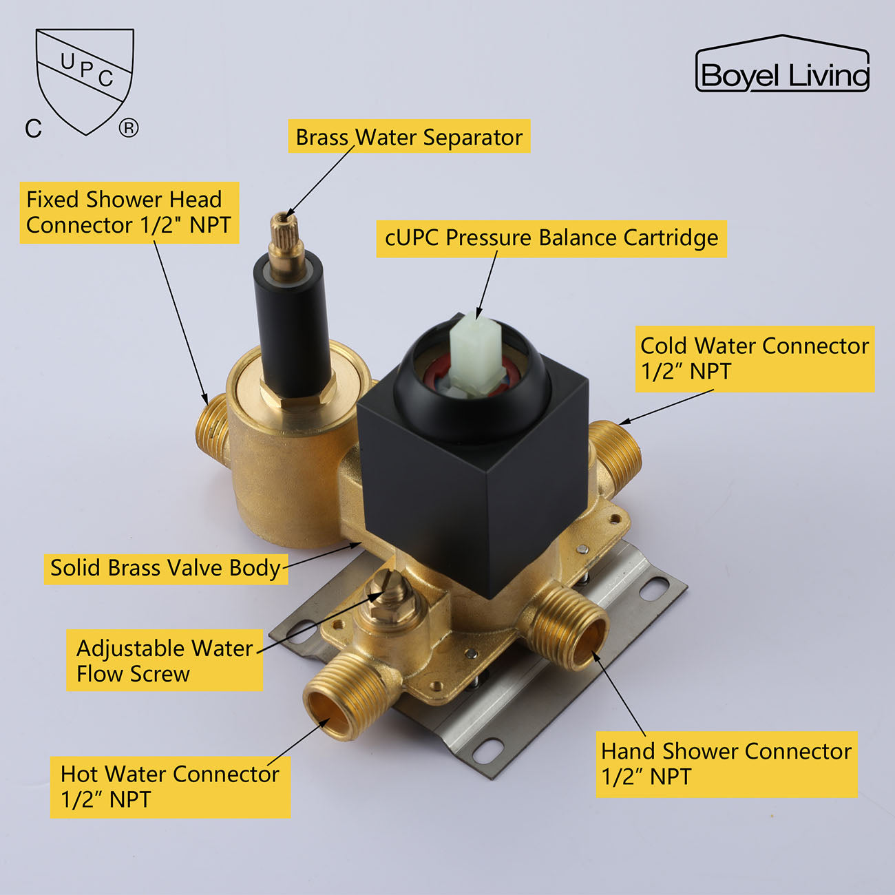 12 in. Square Rainfall Ceiling Mounted Shower System with Handheld Shower Head, Matte Black-Boyel Living