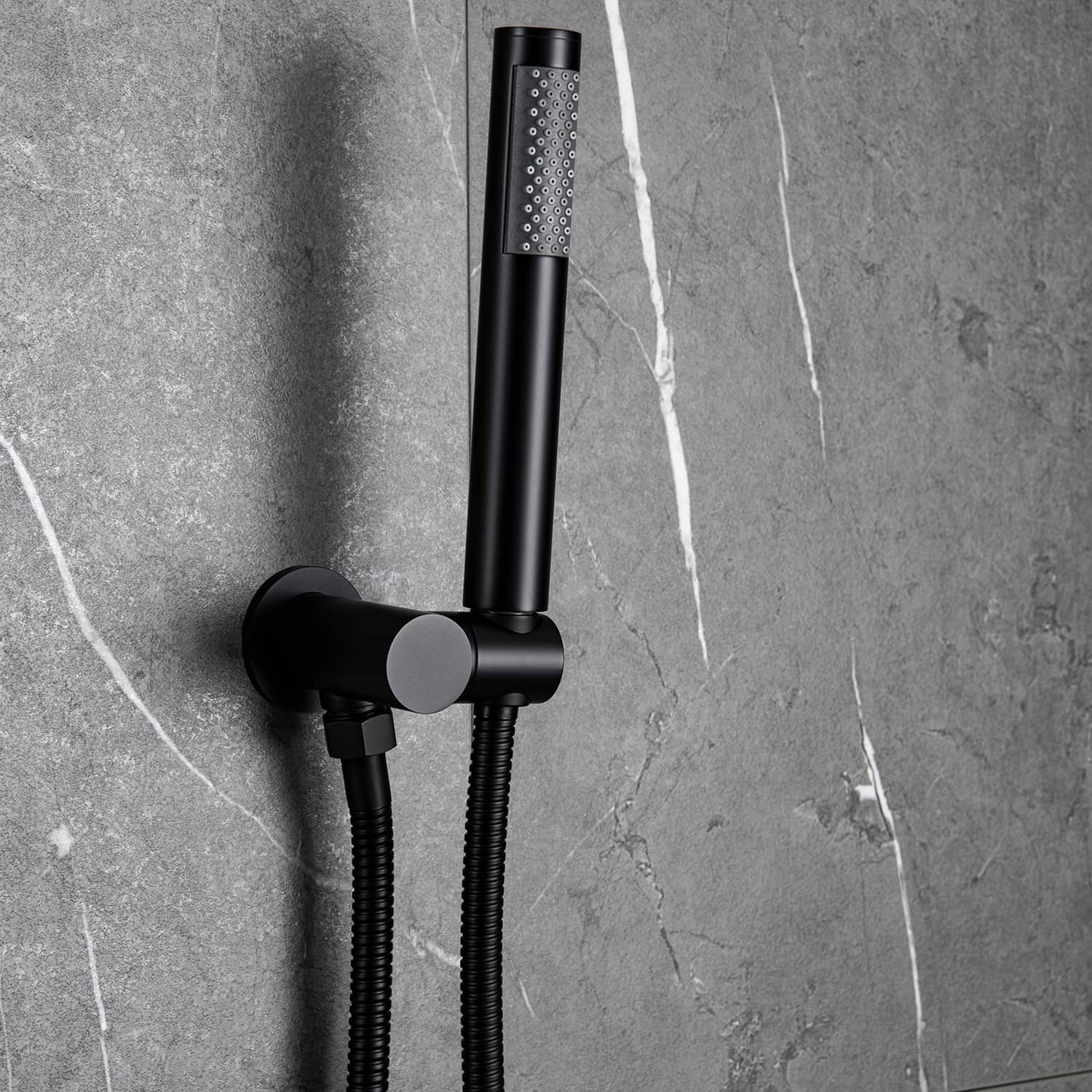 4 GPM 10 in. Round Shower System With Handheld Shower Head in Matte Black-Boyel Living