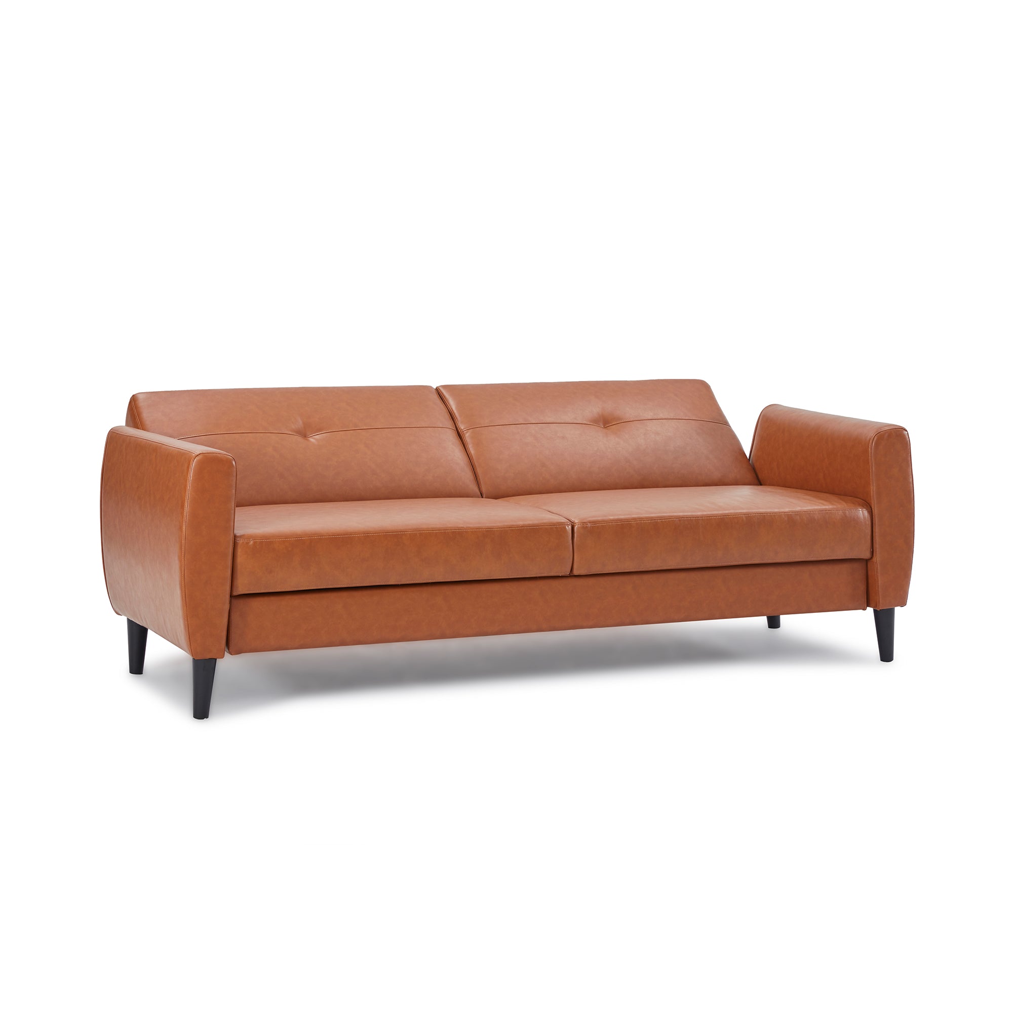 PU Leather Modern Convertible Folding Futon Sofa Bed with Storage Box-Boyel Living