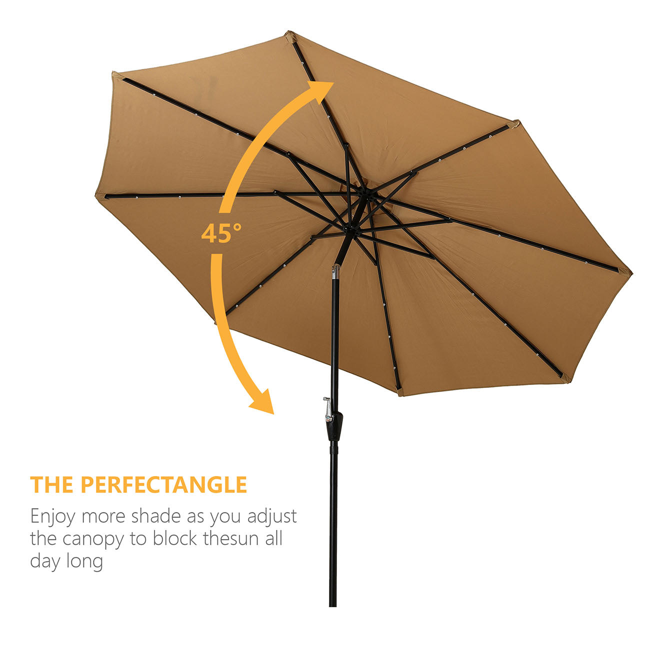 Boyel Living 10-ft Patio Umbrella with LED Lights (Tan)-Boyel Living