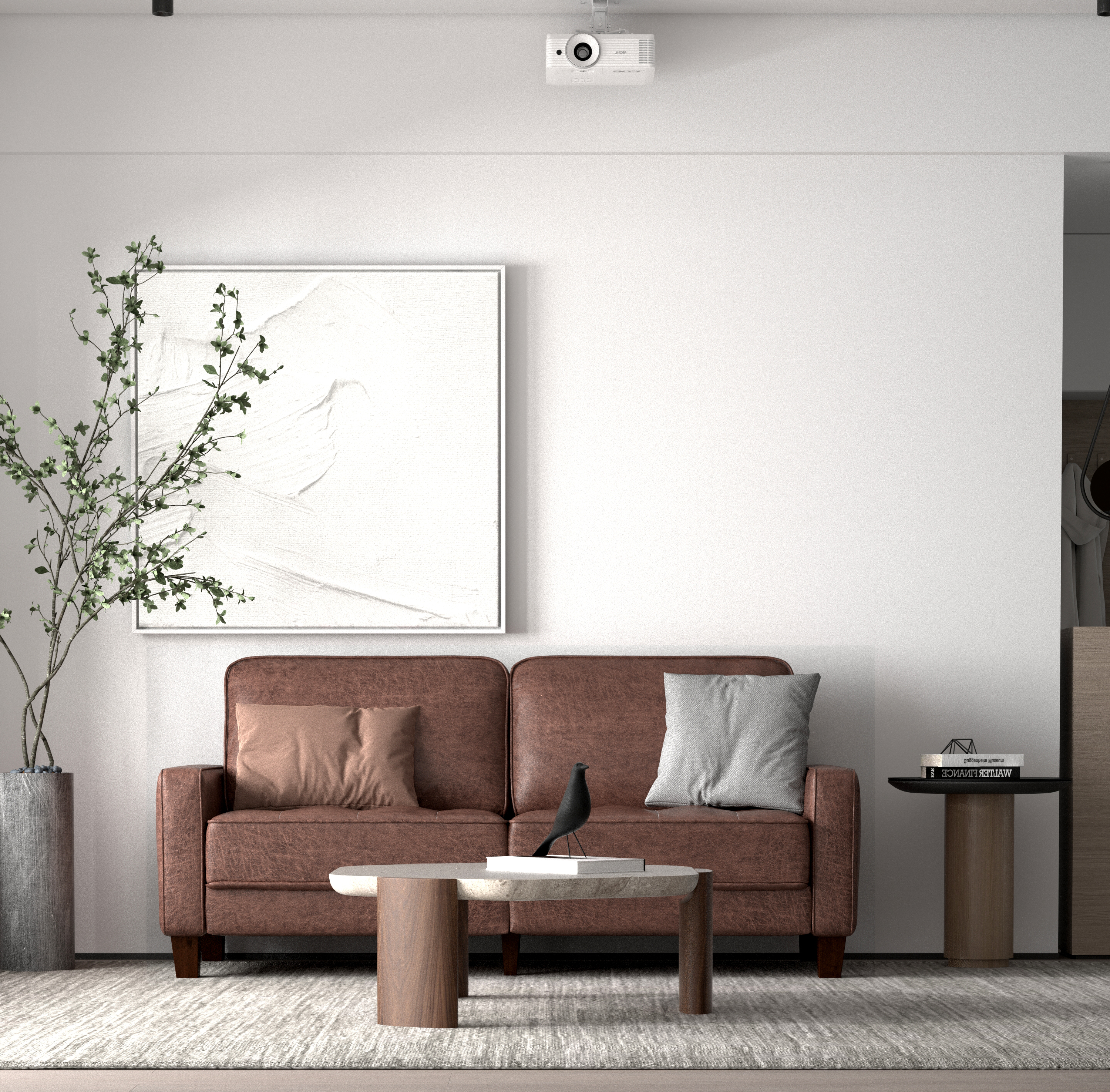 High elastic sponge two-seat sofa(Dark Brown)-Boyel Living