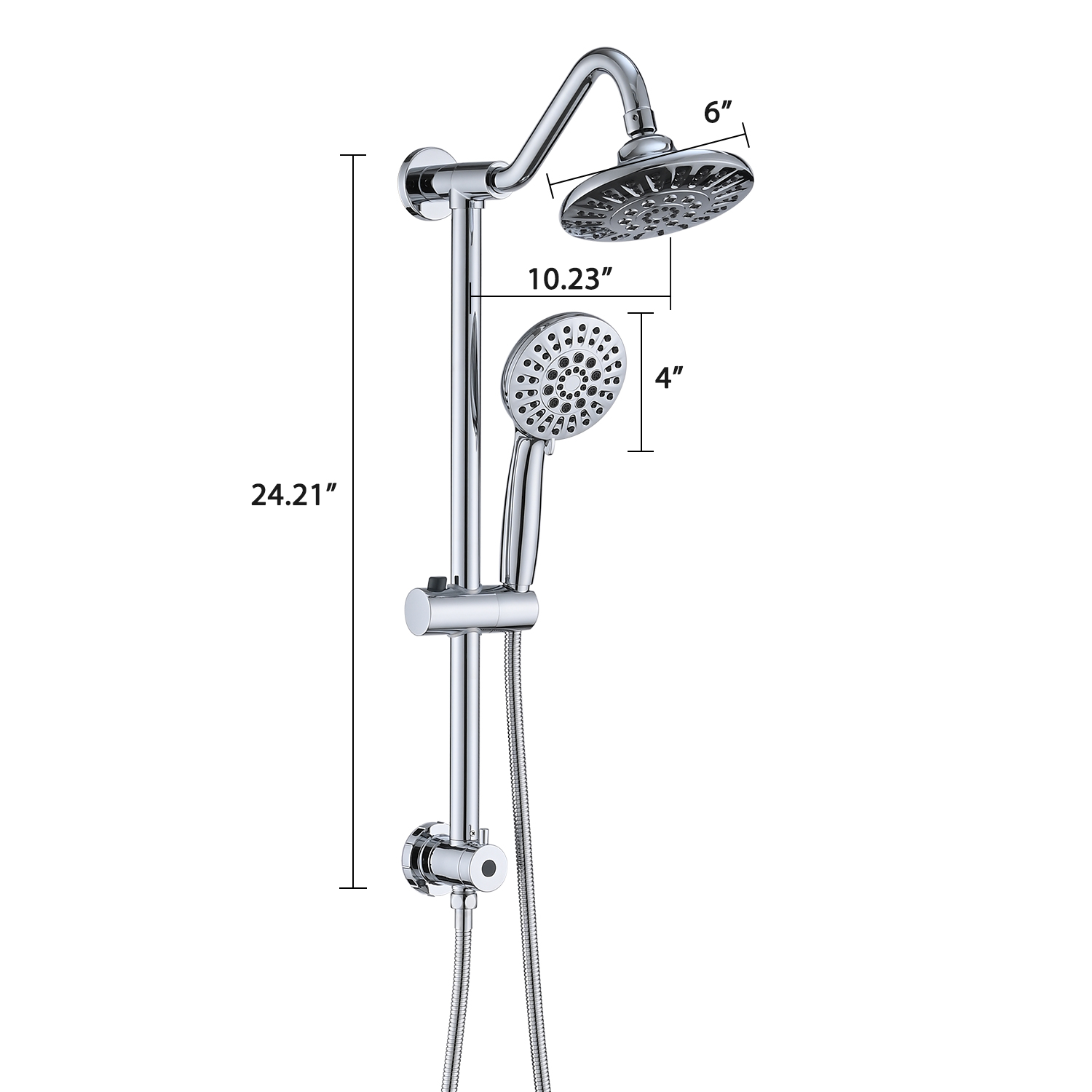 Size Details of Complete Shower System