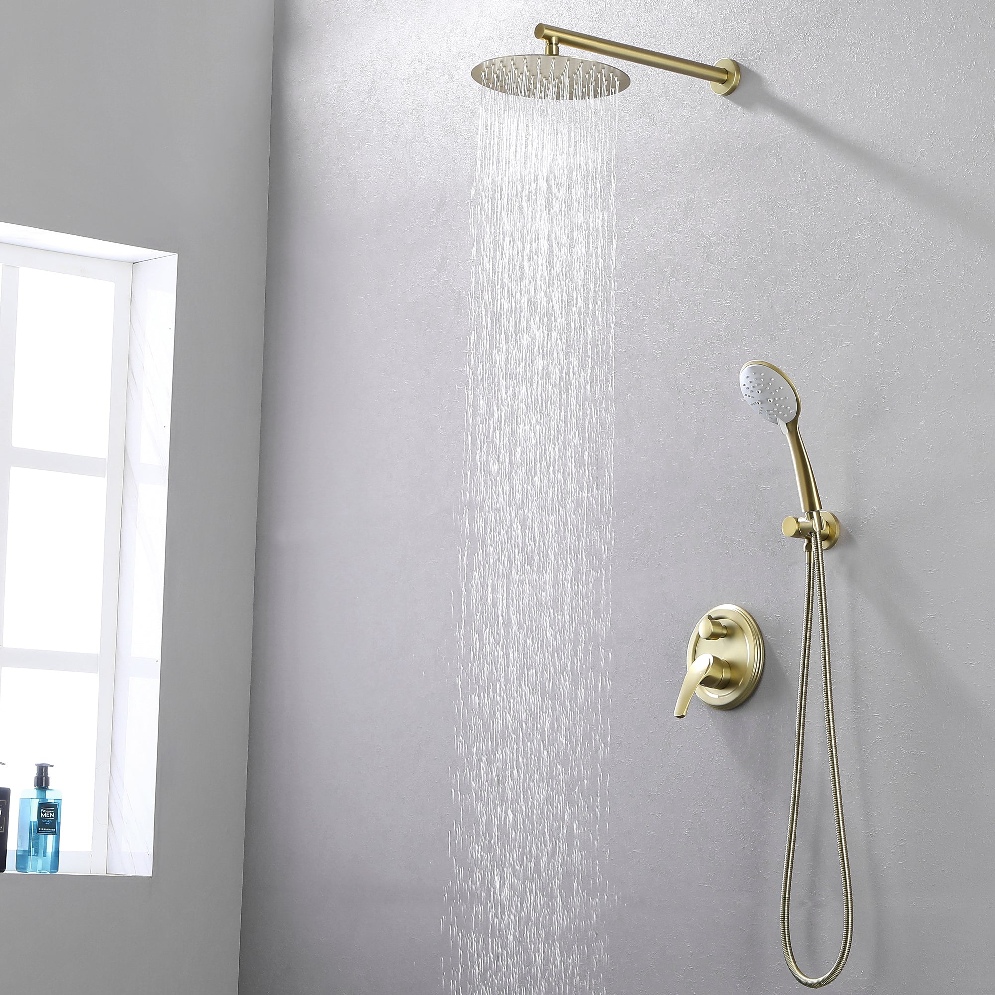 Boyel Living 3.2 GPM Rain Shower System Wall Mount Double Shower Head System-Boyel Living