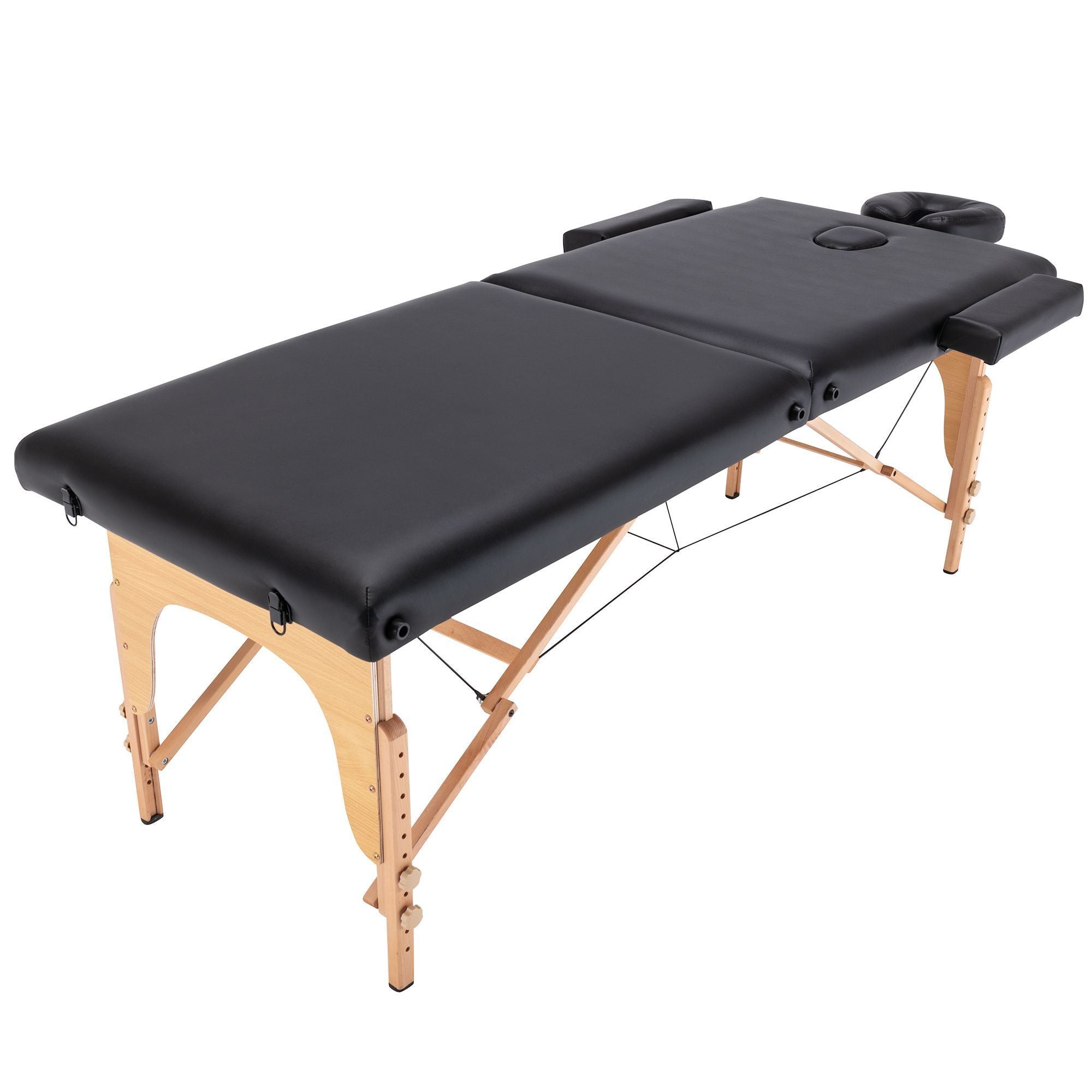 Portable Massage table, 2 Section Adjustable Folding Massage Table,PU leather Spa Bed-Boyel Living