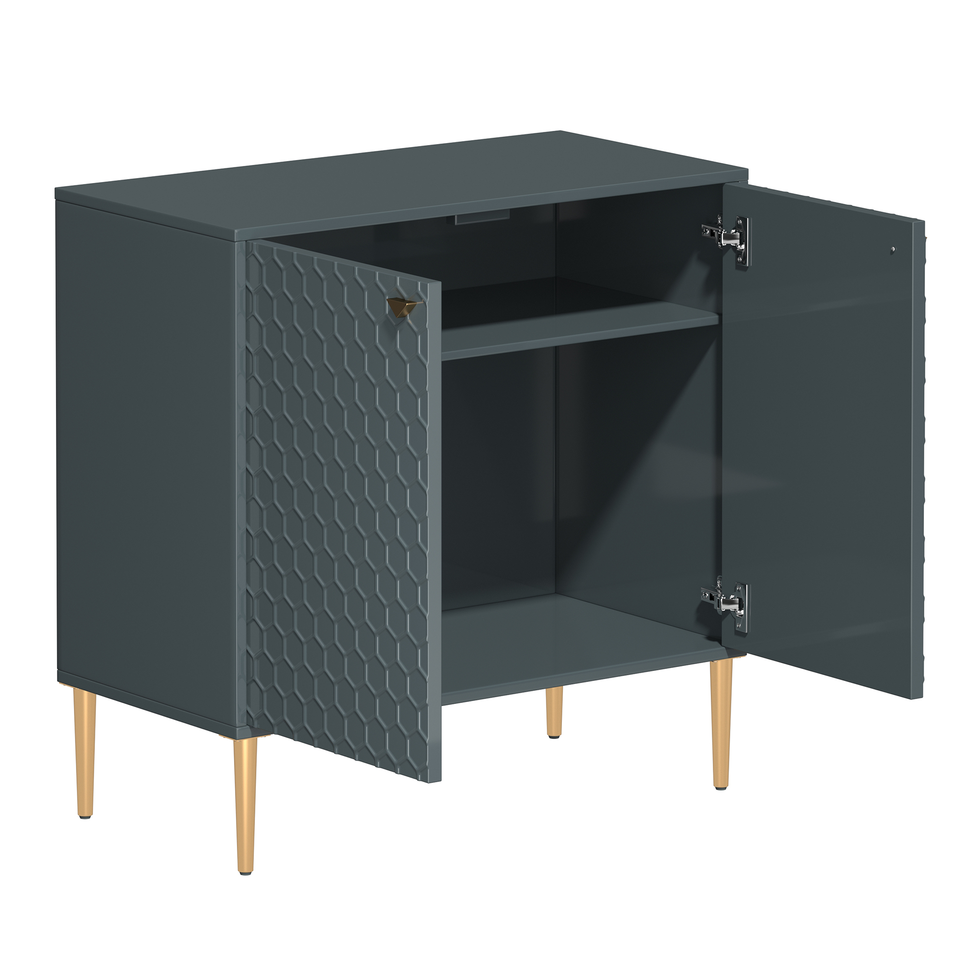 2 Door Adjustable Shelves Locker Cabinet TV Stand Side Table