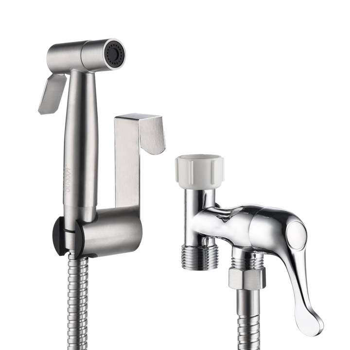 SingleHandle Bidet Faucet with Sprayer Holder, Solid Brass TValve and
