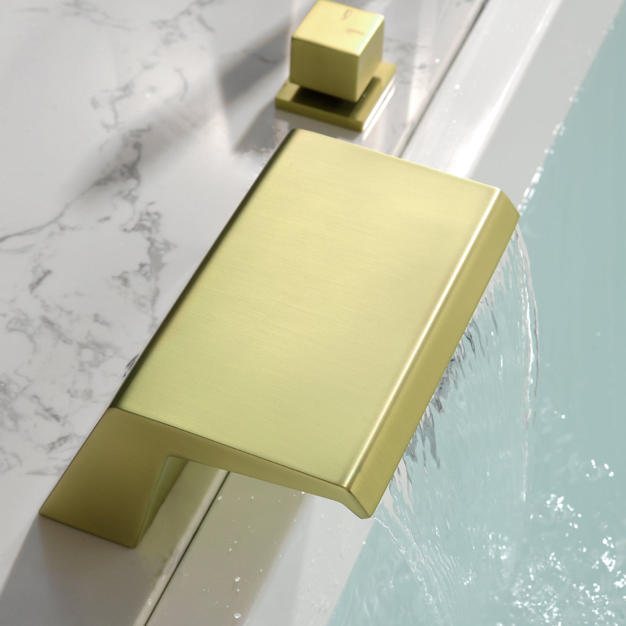 Boyel Living Bathtub Faucets Tub Deck Mount Roman Tub Faucet with Hand Shower and Water Suply Hose-Boyel Living