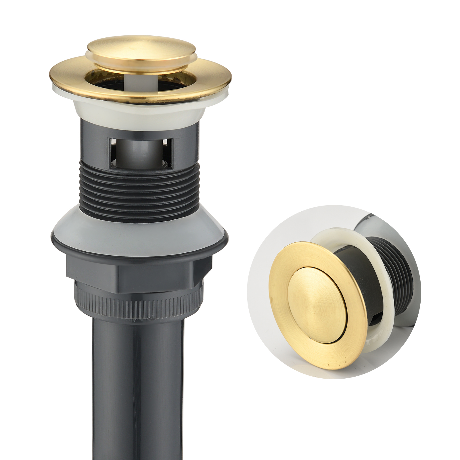 2 Handle 4 Inch Centerset Bathroom Sink Faucet with Pop-Up Drain, Brushed Gold /Brushed Nickel/Matte Black