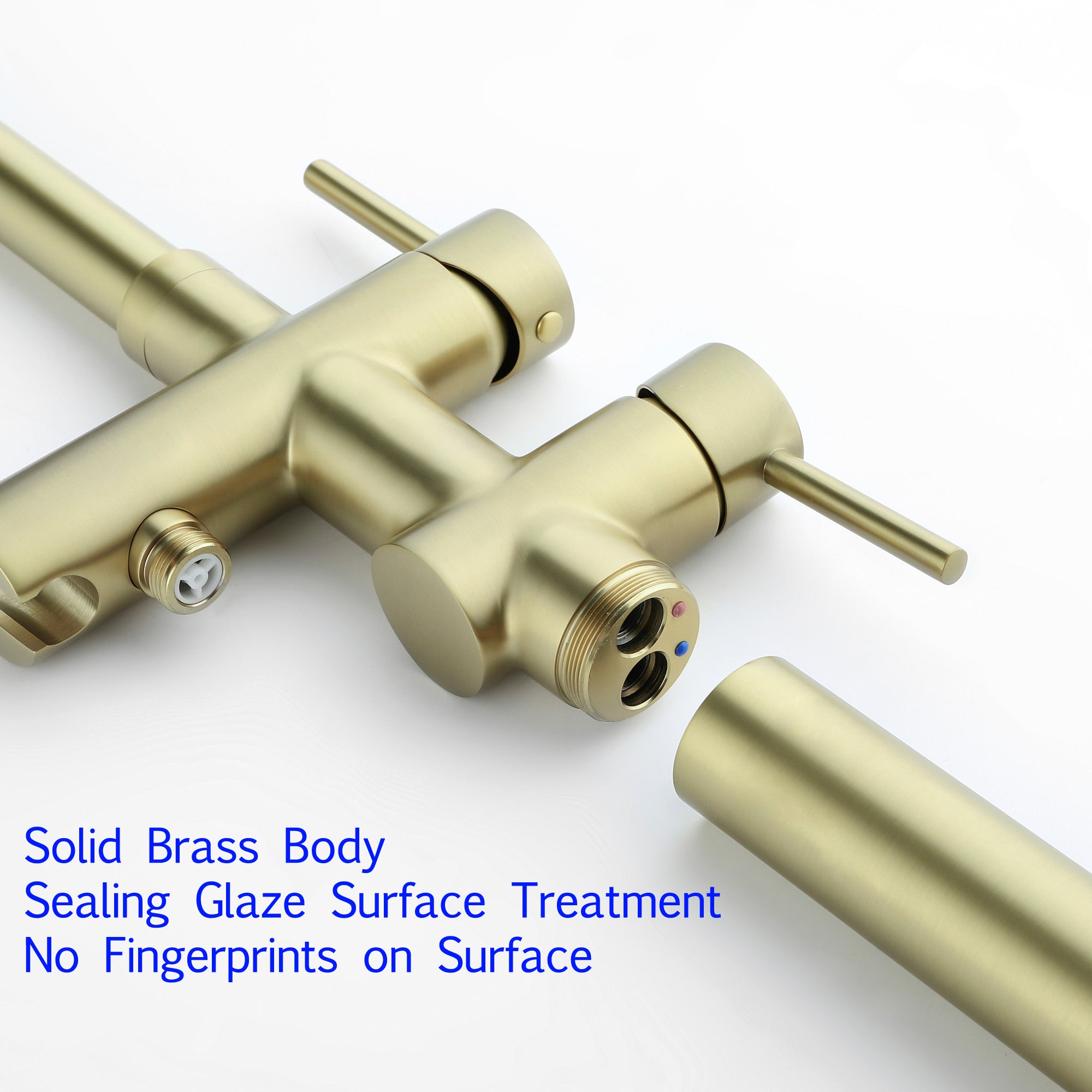 Boyel Living Freestanding Floor Mount 2-Handle Bath Tub Filler Faucet with Handheld Shower-Boyel Living