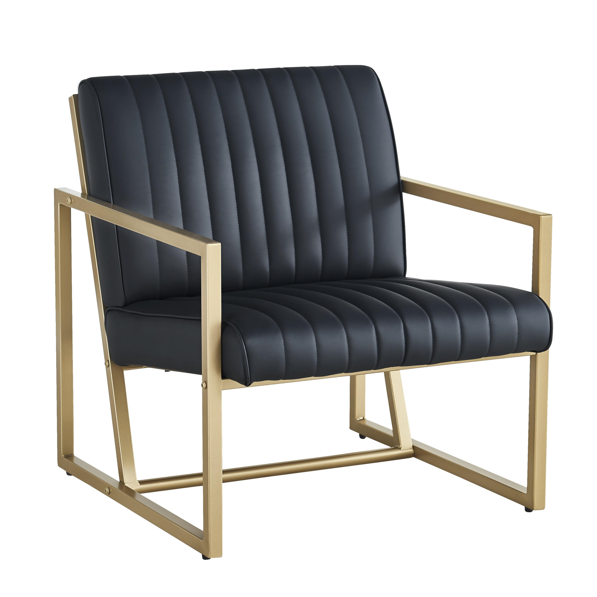 Modern design high quality PU(BLACK)+ steel armchair，for Kitchen, Dining, Bedroom, Living Room-Boyel Living