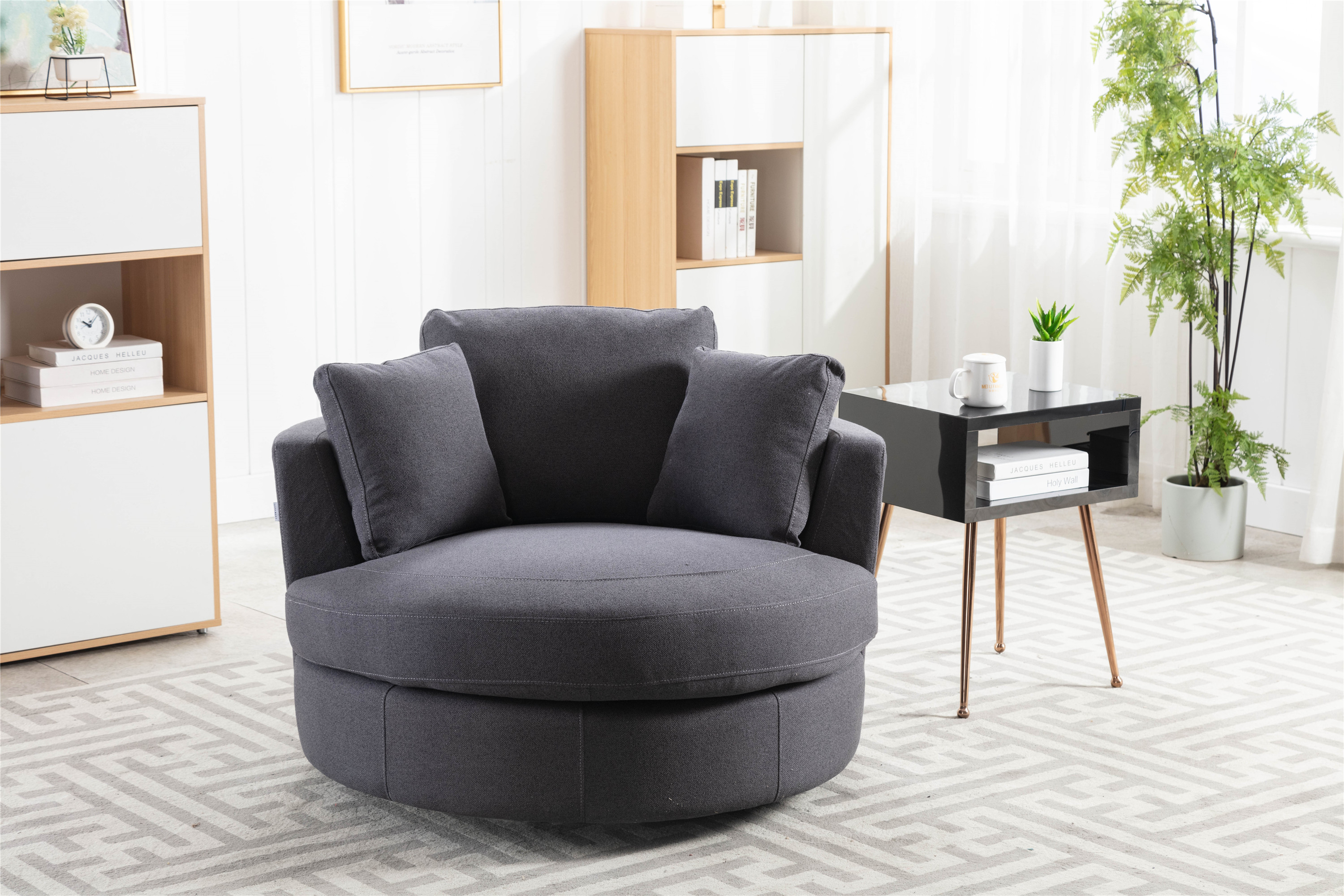 Modern&nbsp; Akili swivel accent chair&nbsp; barrel chair&nbsp; for hotel living room Modern&nbsp; leisure chair-Boyel Living