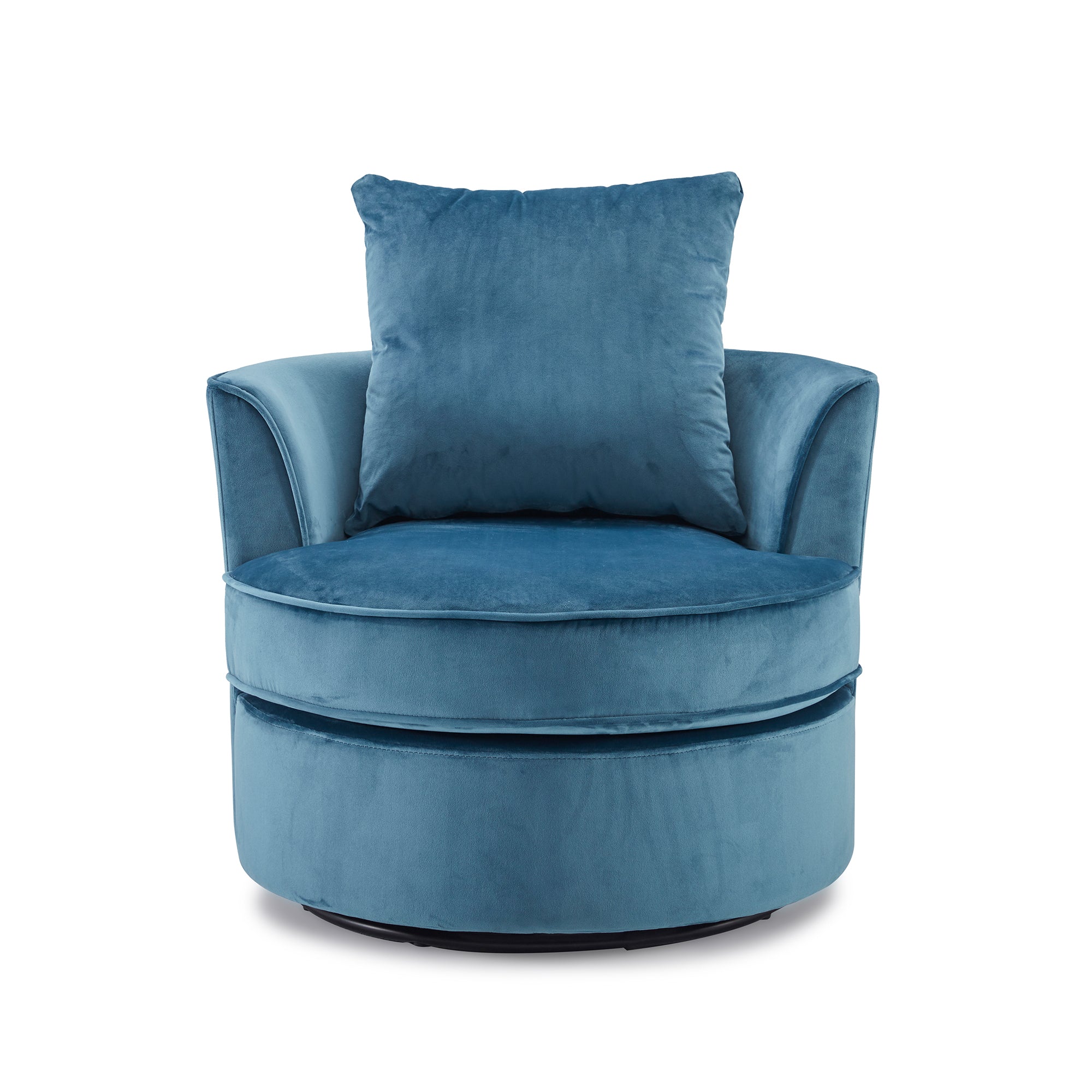 360° Swivel Barrel Chair with Movable Pillow Backrest-Boyel Living