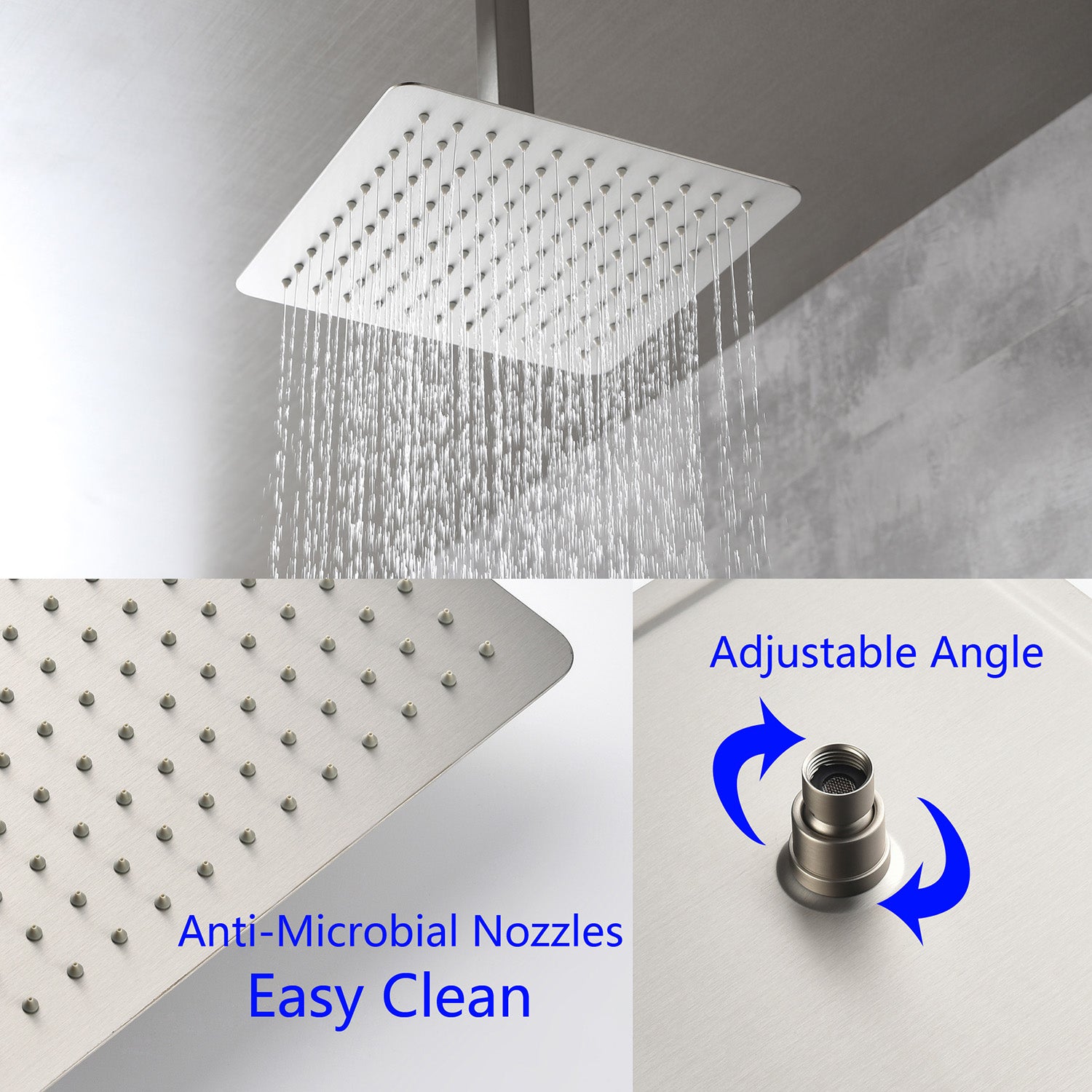 Boyel Living 10 in. Ceiling Mount Dual Shower Heads, Shower System with Rough-In Valve Body and Trim-Boyel Living