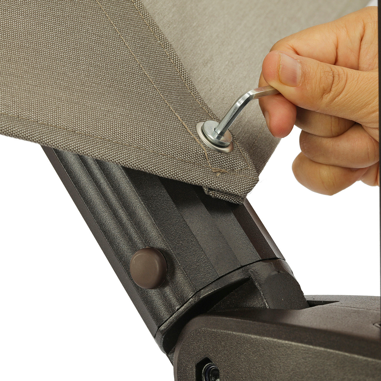 11Ft Solar Tube Light-Emitting Diode Patio Round Umbrella Outdoor Market Hanging Aluminum Umbrella with Crank and Base-Boyel Living