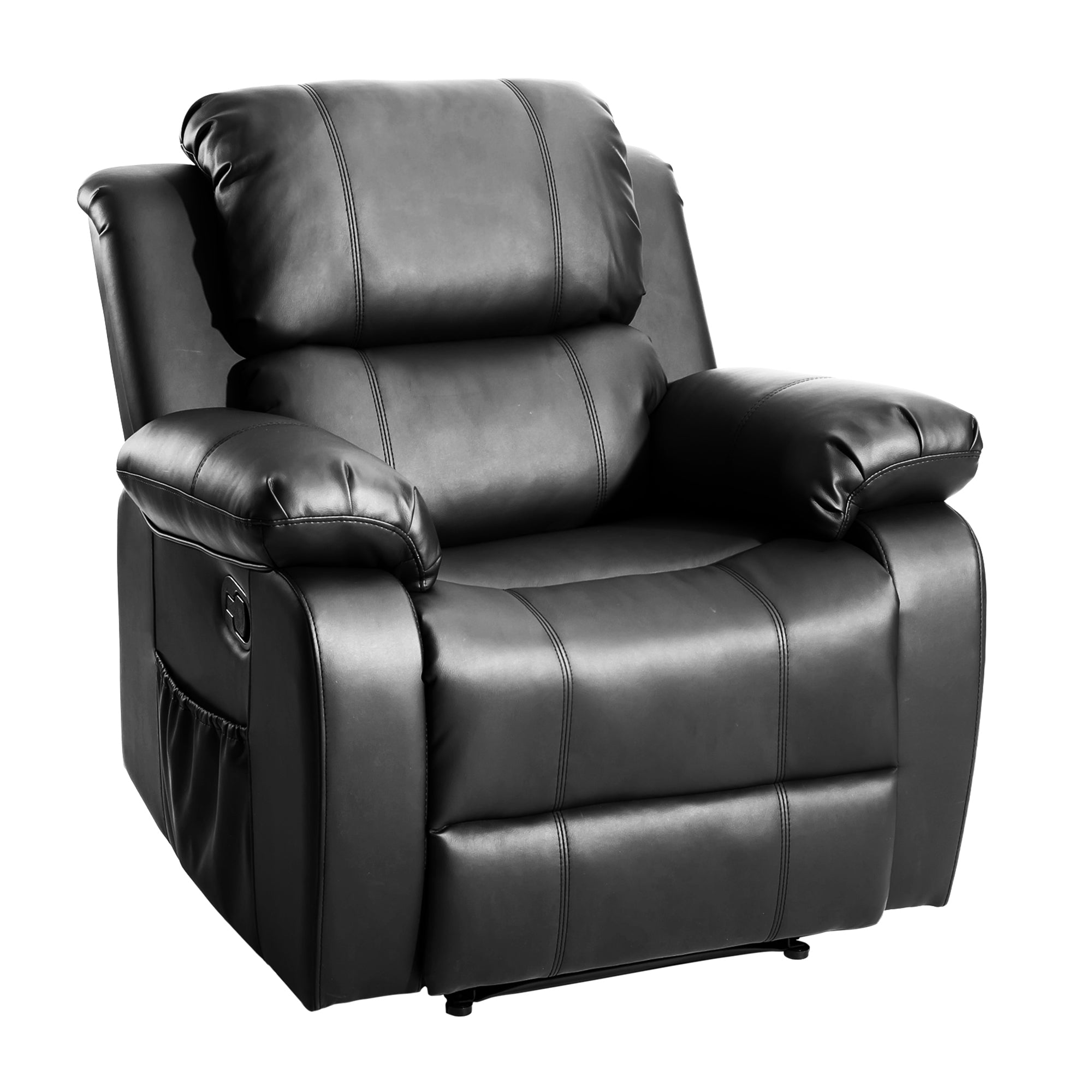PU Leather Heated Massage Recliner Sofa Ergonomic Lounge with 8 Vibration Points-Boyel Living