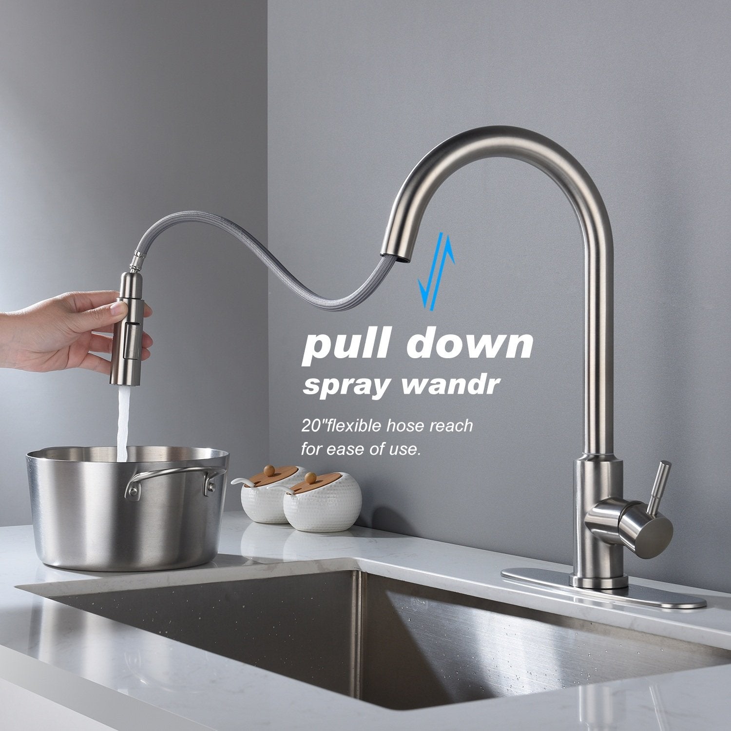 Touch Kitchen Faucet with Pull Down Sprayer-Boyel Living