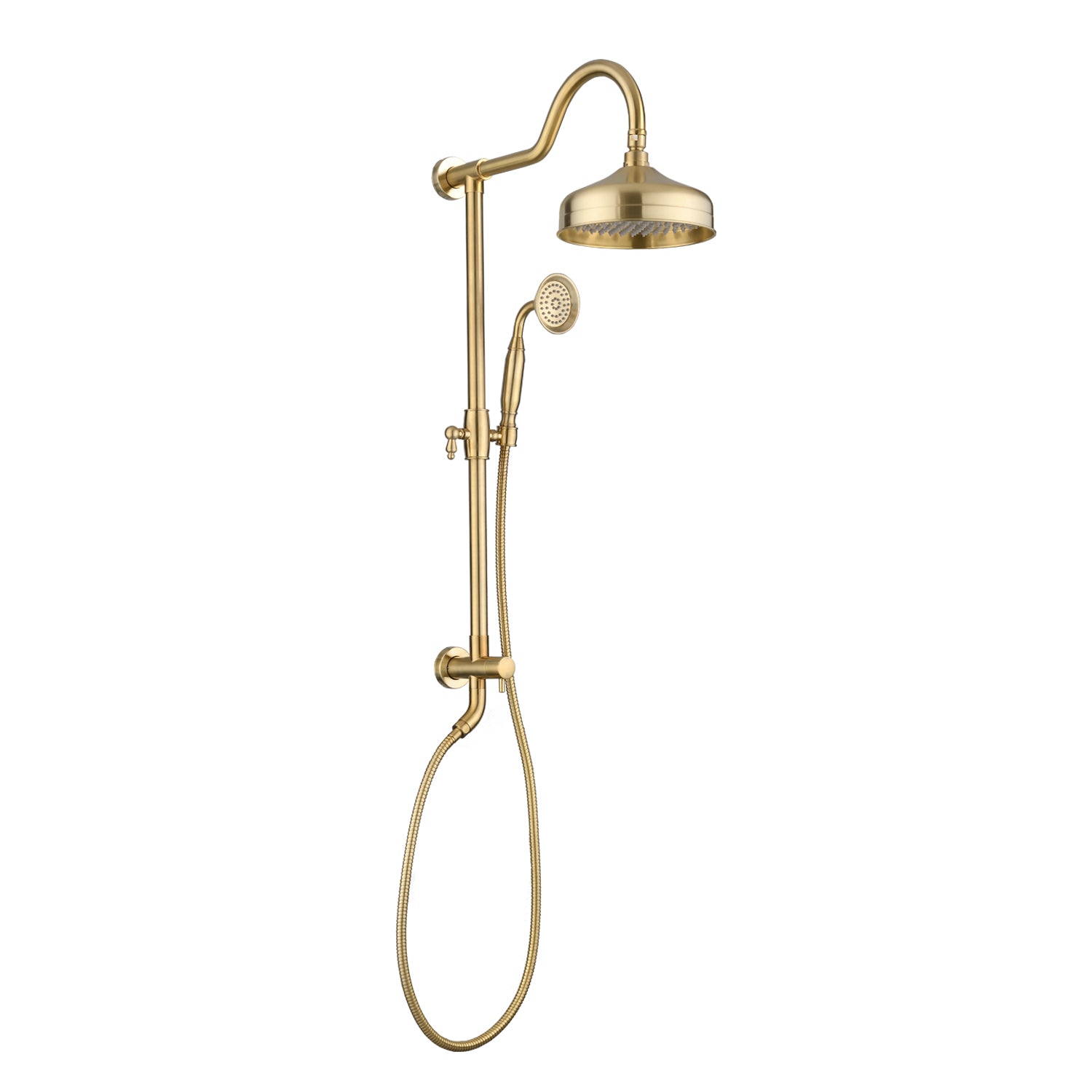 Boyel Living Brushed Gold 8 in. Wall Mount Shower System with Dual Shower Heads-Boyel Living