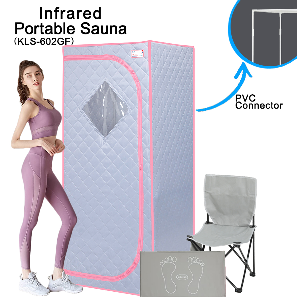 Full Size Grey Infrared Sauna Tent for Sauna Detox at Home PVC Pipe Connector Easy to Install with FCC Certification-Boyel Living