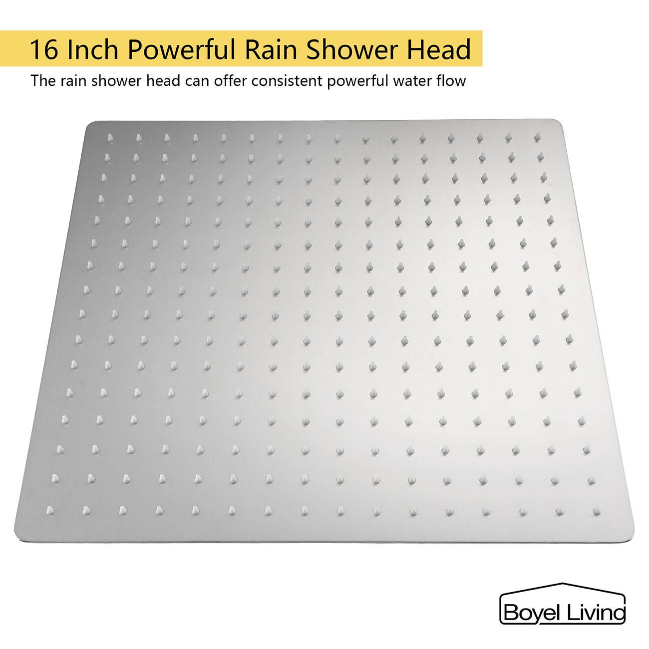 Boyel Living Ceiling Mount Dual Shower Heads, 2.5 GPM Shower System with Handheld Shower, 10 in./16 in. Brushed Nickel/Matte Black-Boyel Living