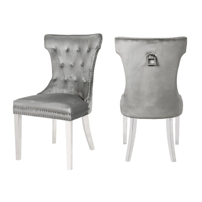 Rita Chair with stainless steel Legs Light Gray-Boyel Living