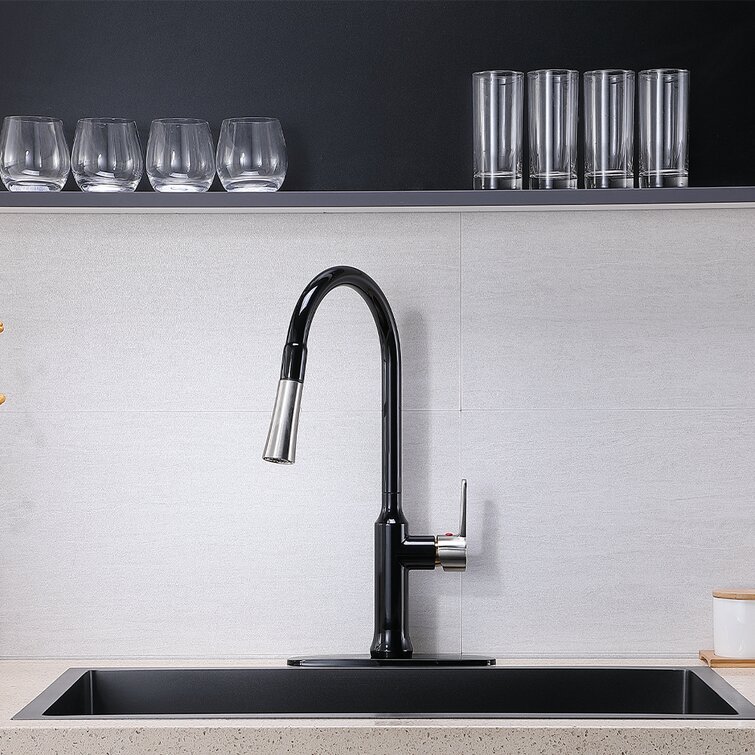 Pull Down Single Handle Kitchen Faucet with Accessories - 13*8*2