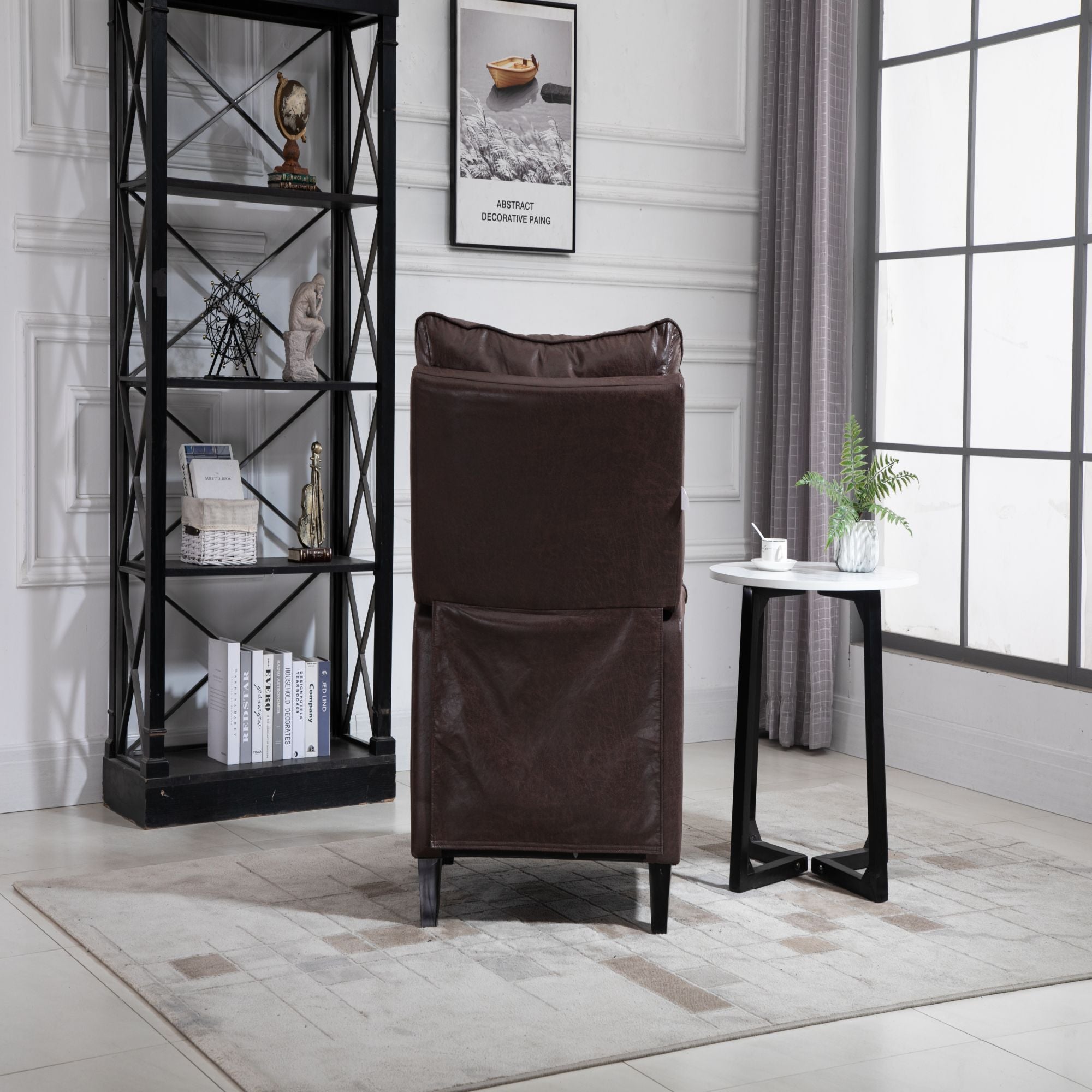 Microfiber Manual Glider Club Recliner, Light Grey/Light Brown/Dark Brown-Boyel Living