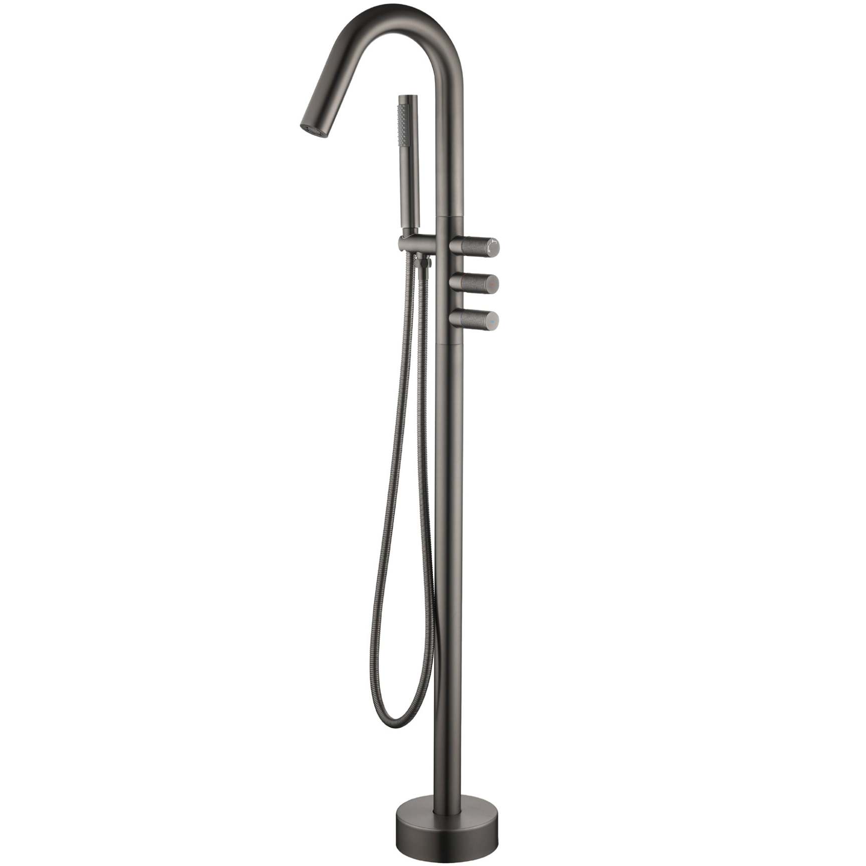 Boyel Living Freestanding Floor Mount 3 Handle Bath Tub Filler Faucet
