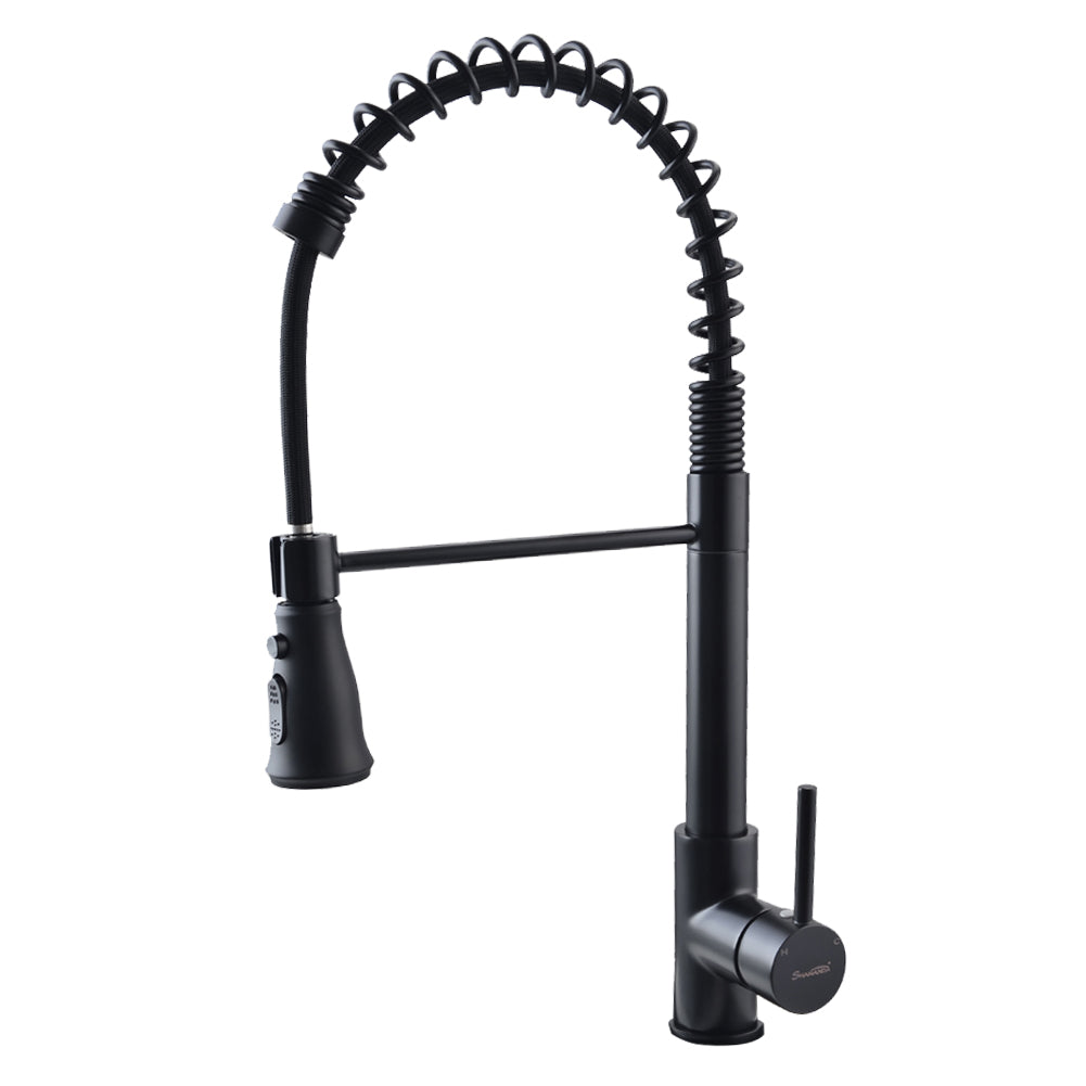 Boyel Living Single-Handle Pull-Down Sprayer Kitchen Faucet with Supply Lines in Matte Black-Boyel Living