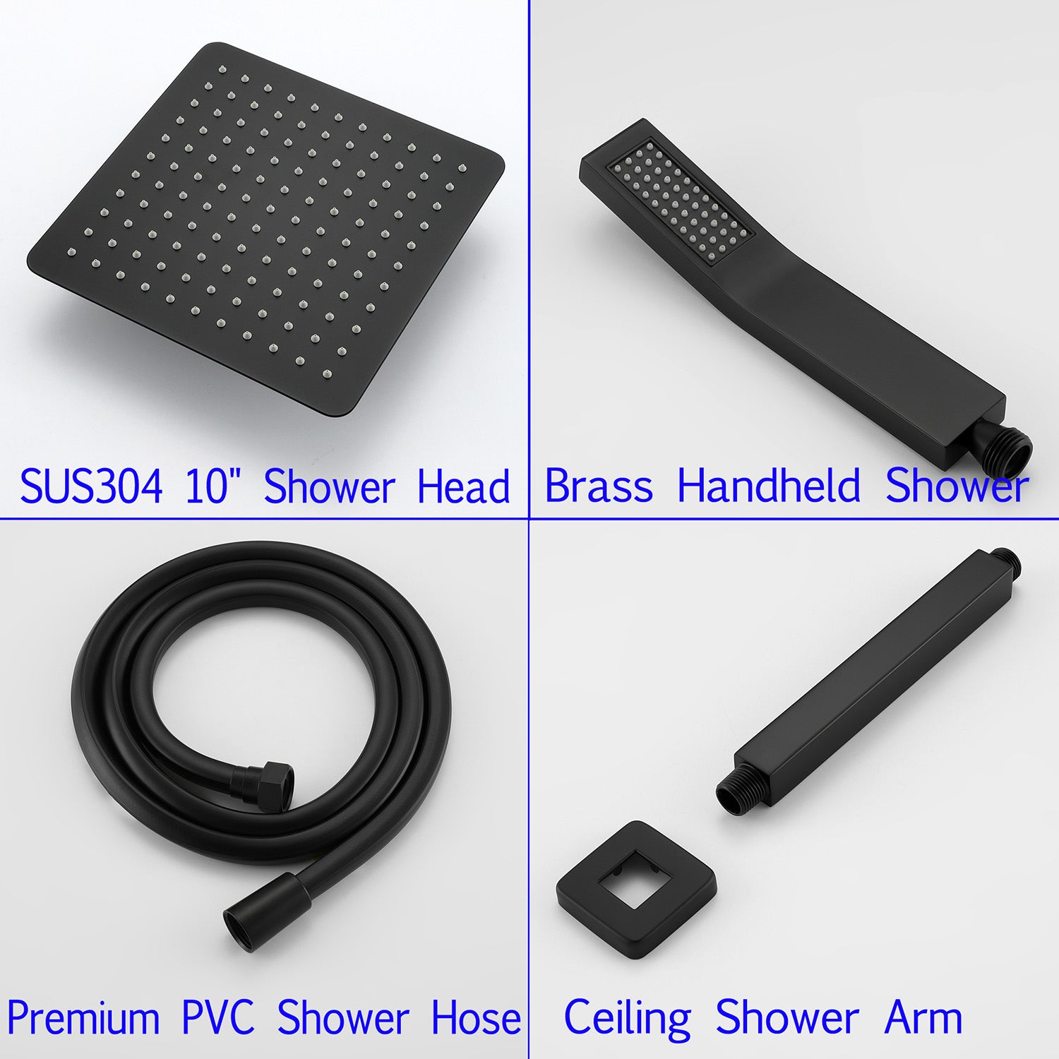 Boyel Living 10 in. Ceiling Mount Dual Shower Heads, Shower System with Rough-In Valve Body and Trim-Boyel Living