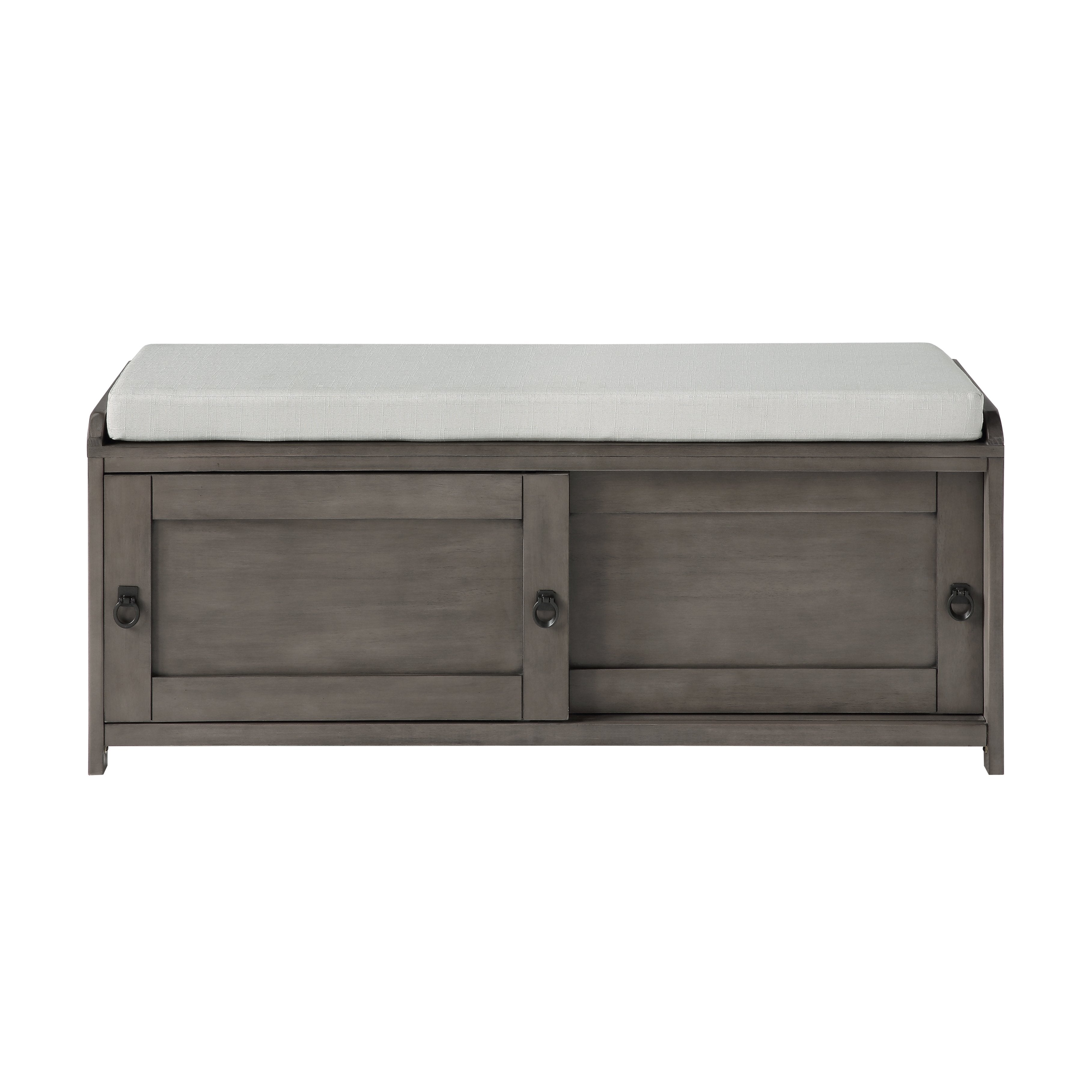 Homes Collection Wood Storage Bench with 2 Cabinets-Boyel Living