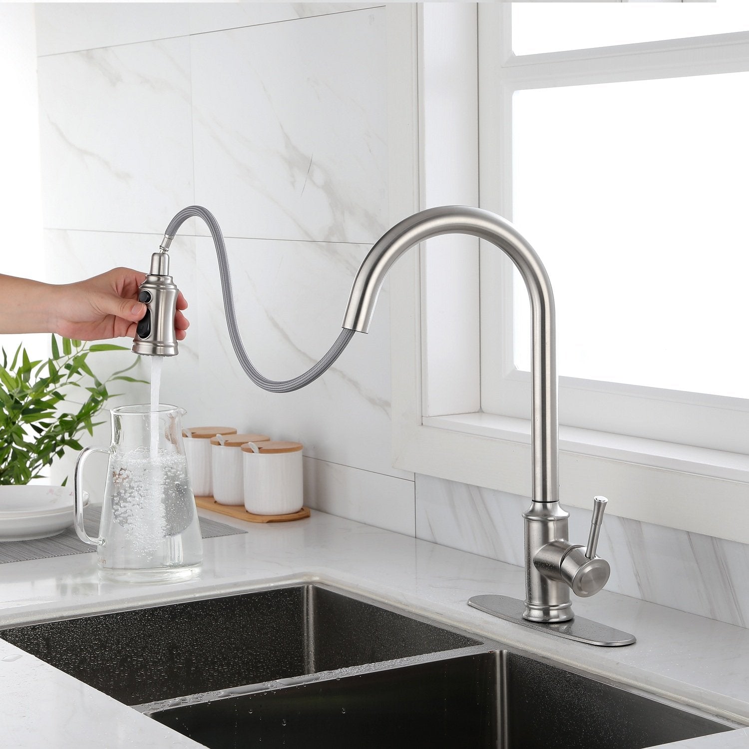 Touch Kitchen Faucet with Pull Down Sprayer-Boyel Living
