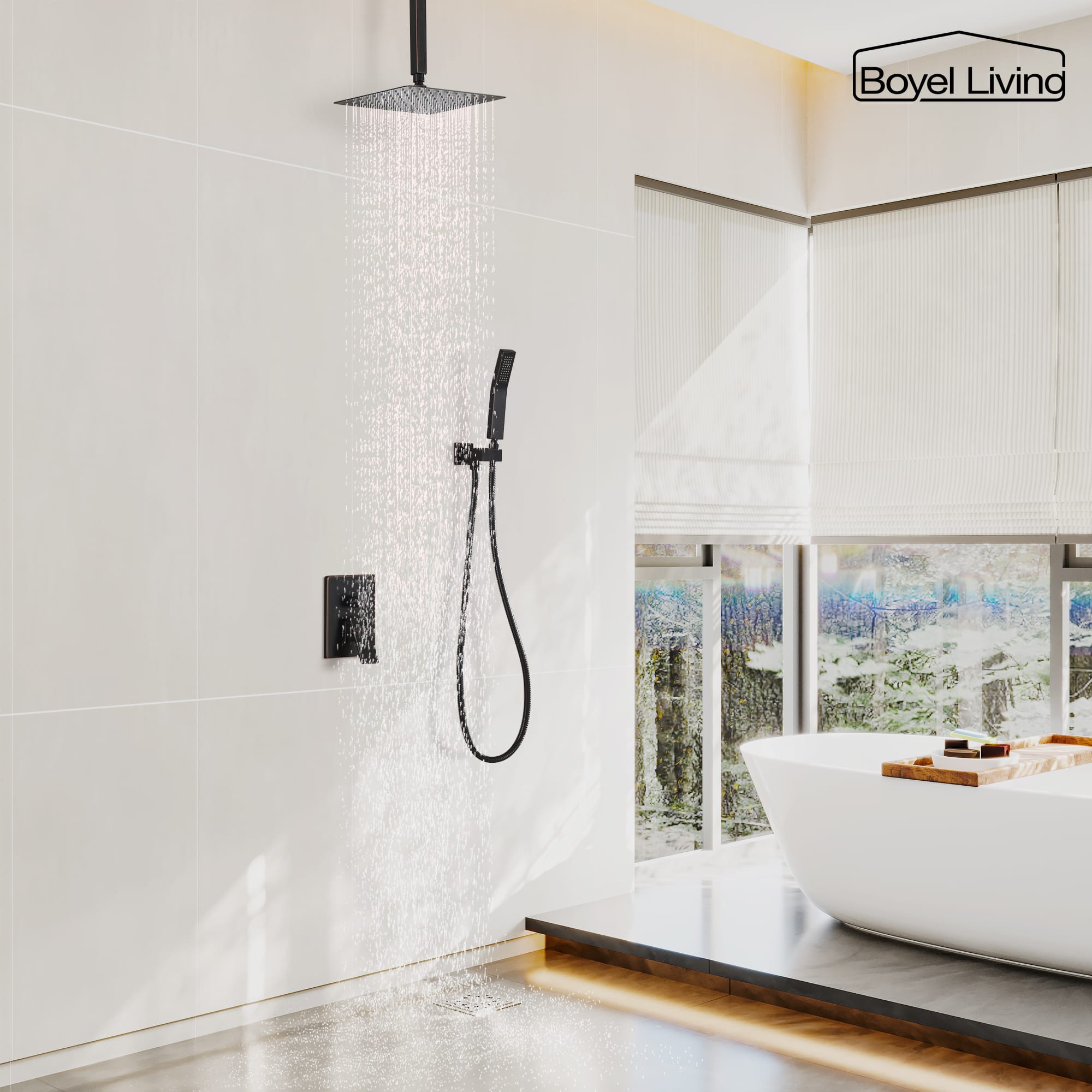 Boyel Living Rain Shower System Oil Rubbed Bronze in 10/12/16 inch-Boyel Living