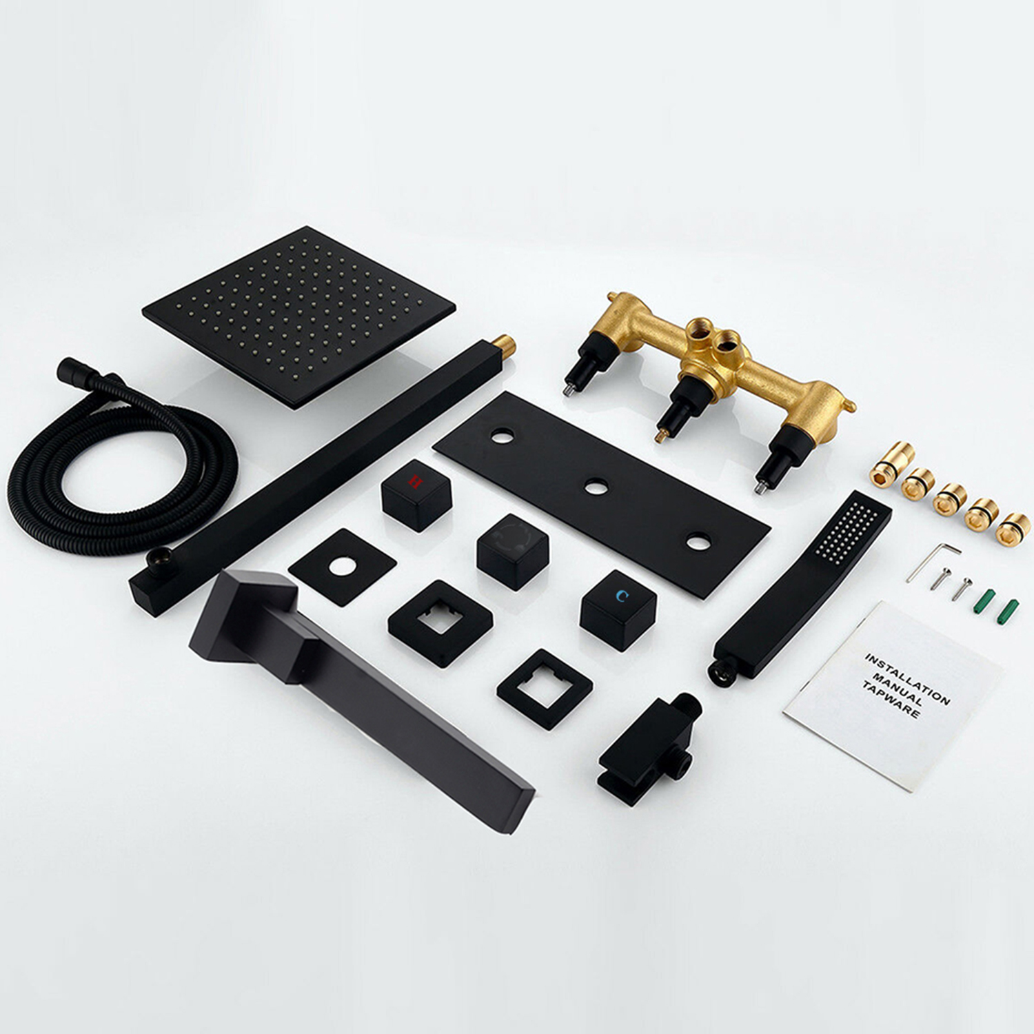 10 in. Wall Mounted Shower System with Handheld and Tub Spout Packing List-Boyel Living